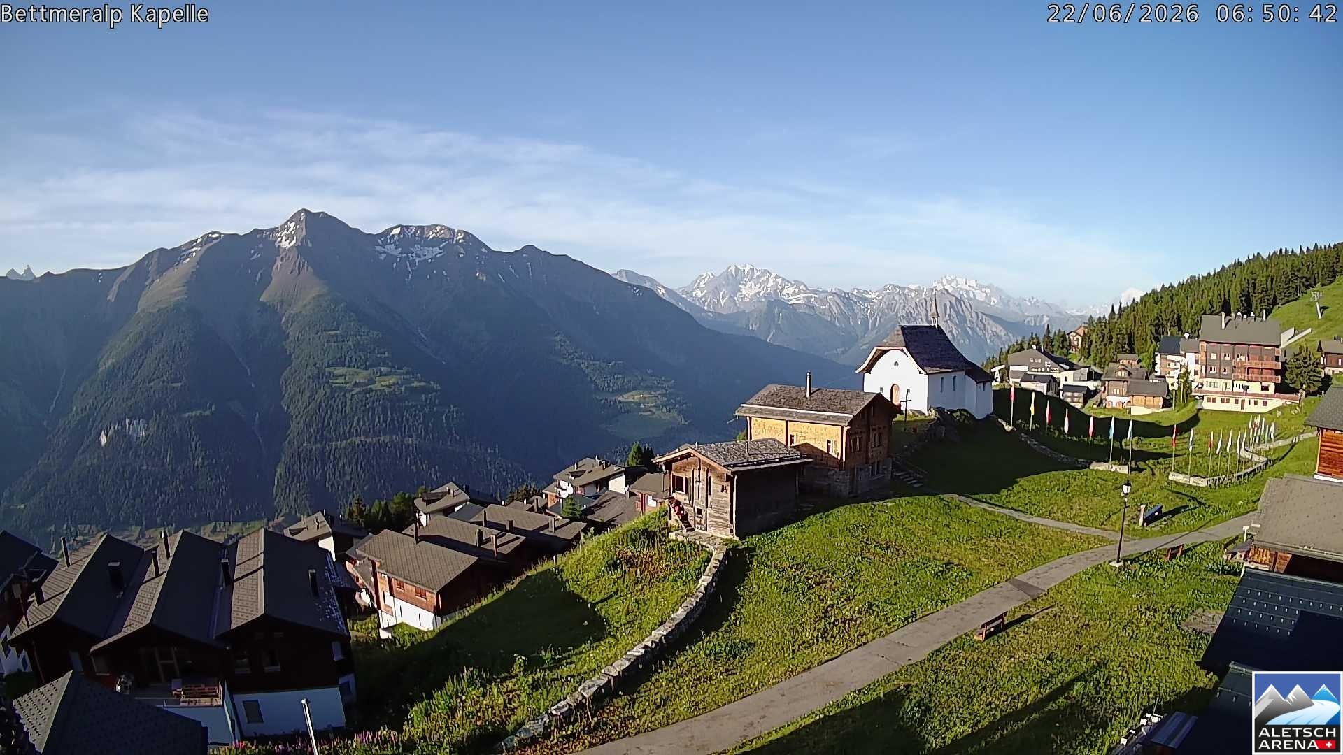 Archiv Foto Webcam Kapelle Bettmeralp