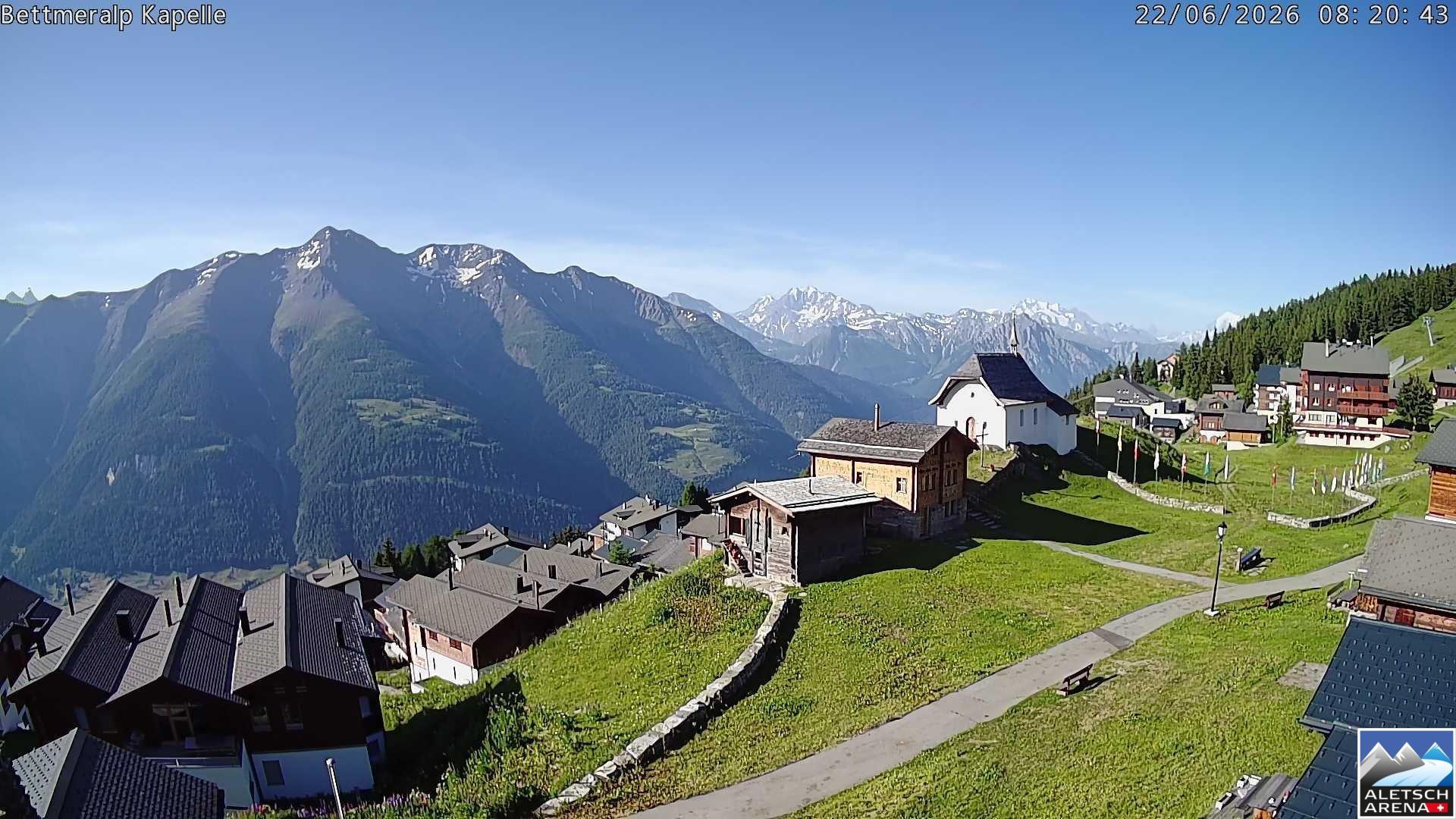 Archiv Foto Webcam Kapelle Bettmeralp