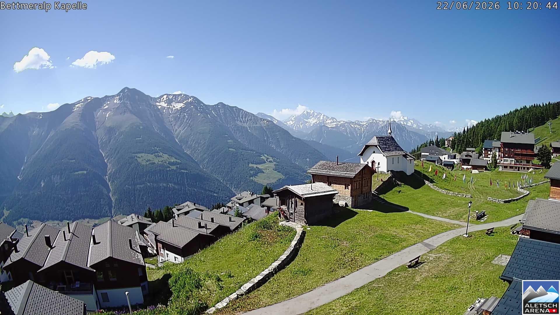 Archiv Foto Webcam Kapelle Bettmeralp