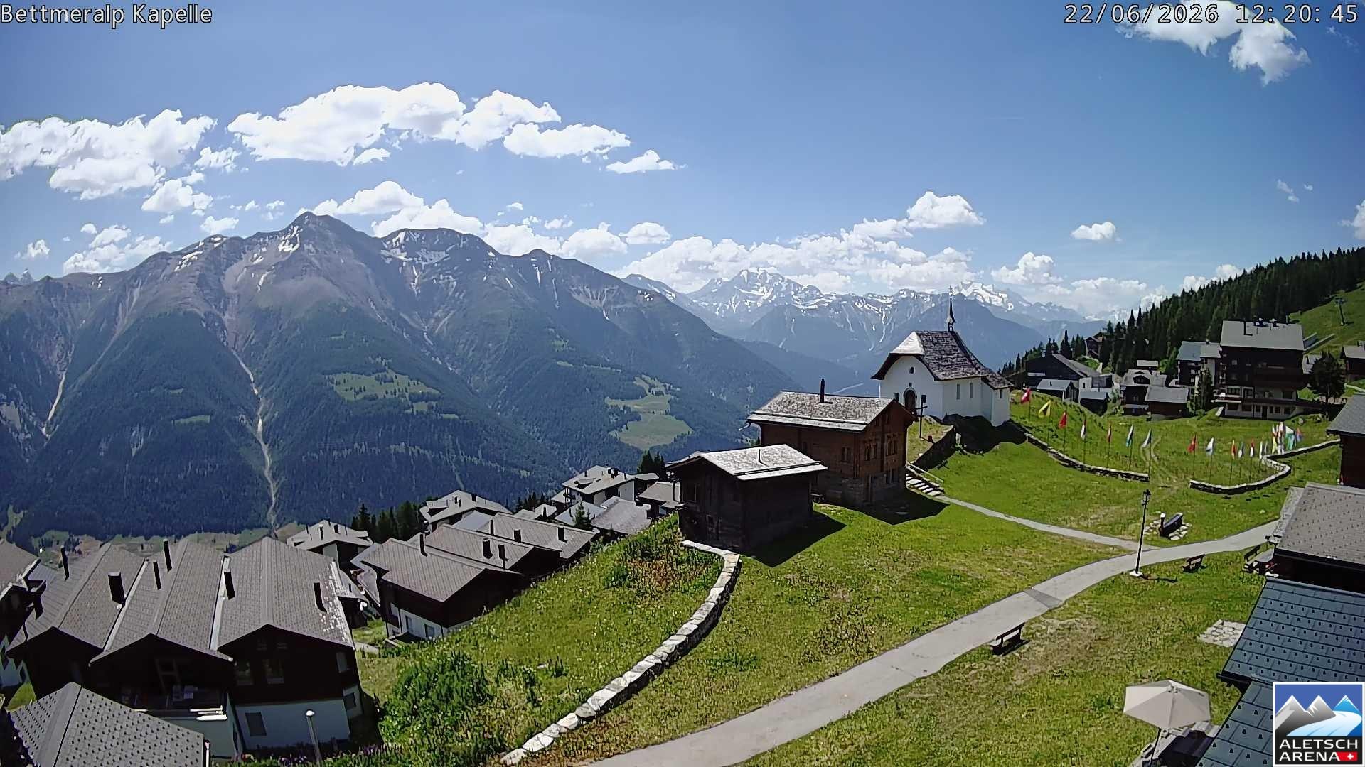Archiv Foto Webcam Kapelle Bettmeralp