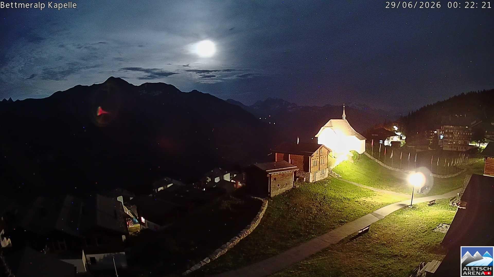 Archiv Foto Webcam Kapelle Bettmeralp