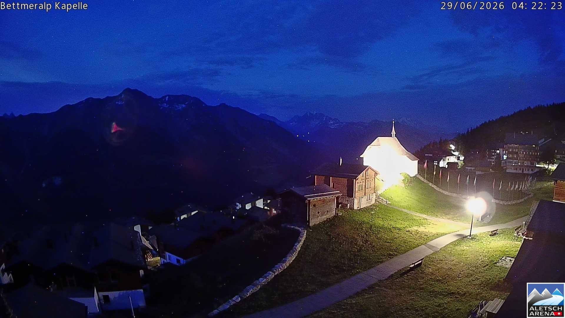 Archiv Foto Webcam Kapelle Bettmeralp
