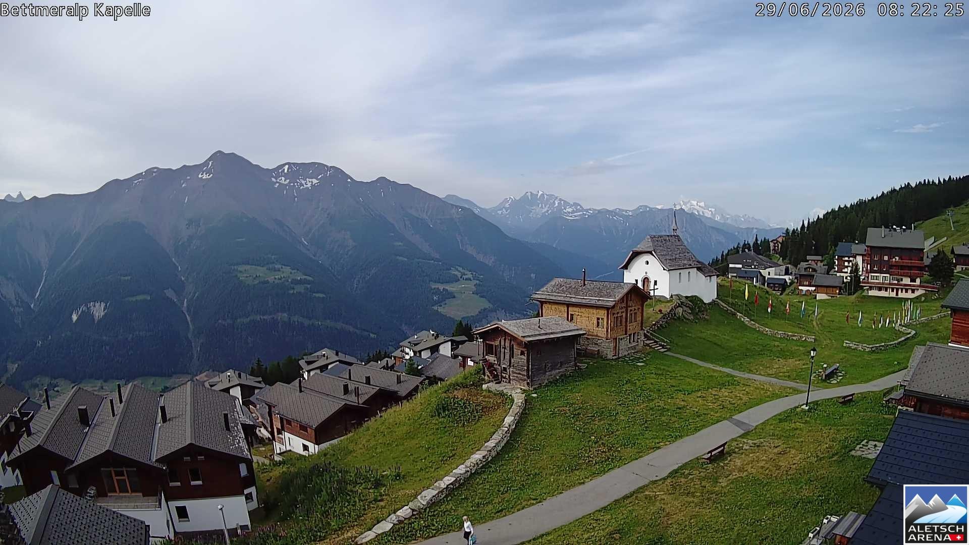 Archiv Foto Webcam Kapelle Bettmeralp
