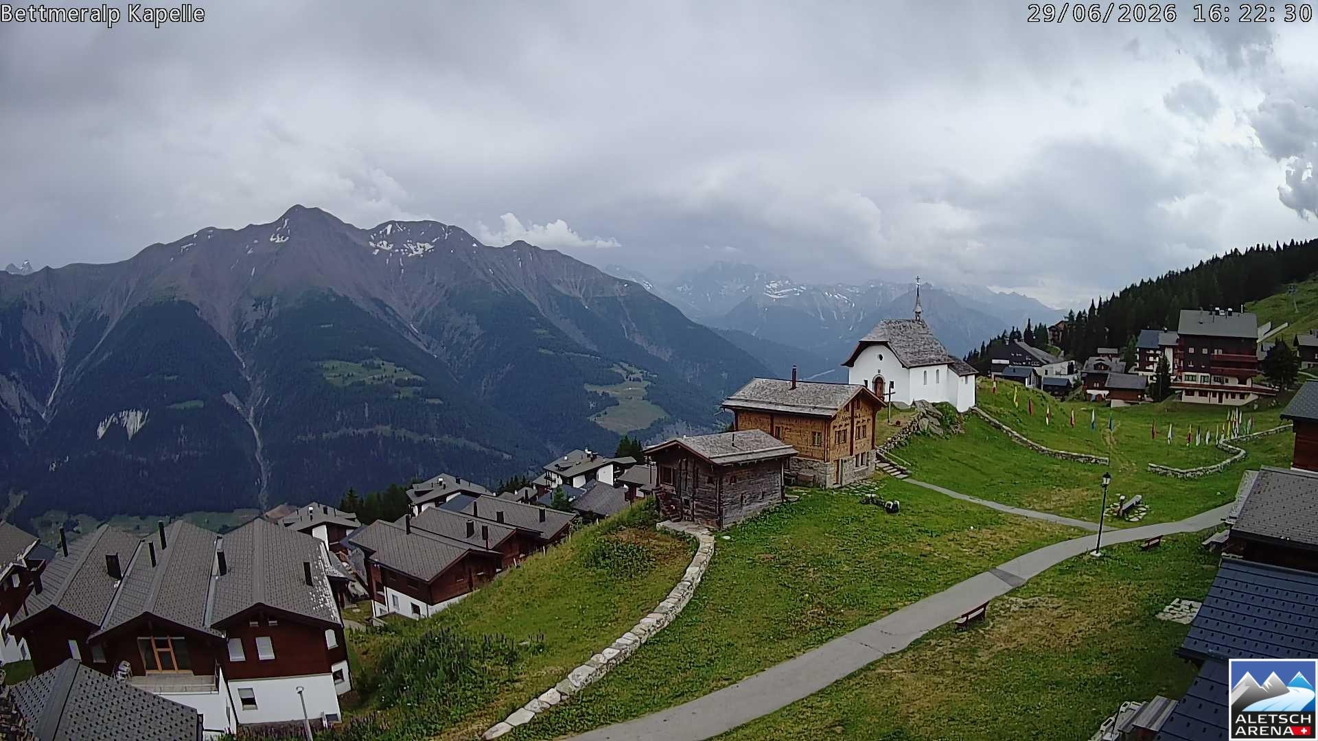 Archiv Foto Webcam Kapelle Bettmeralp