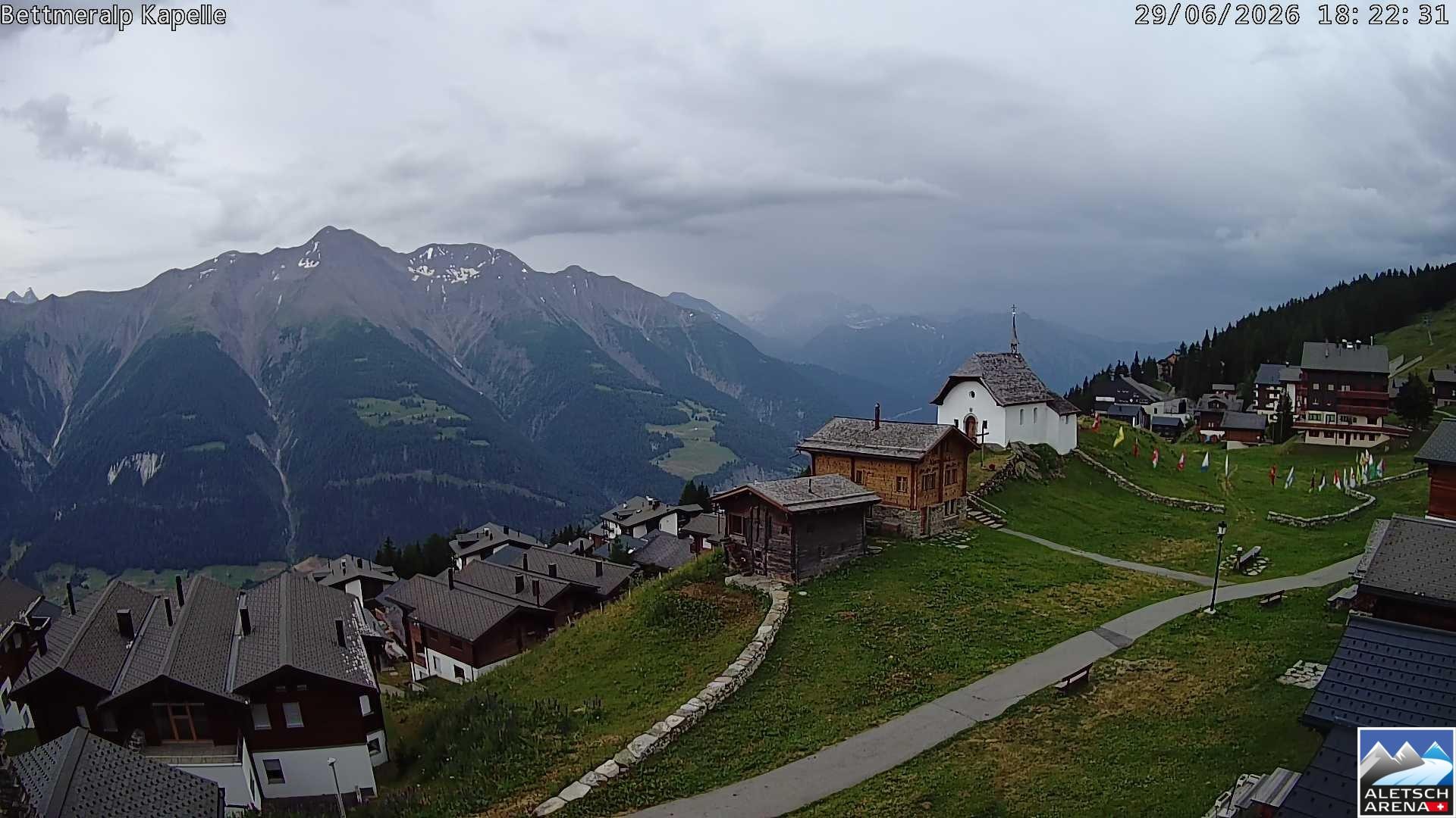 Archiv Foto Webcam Kapelle Bettmeralp