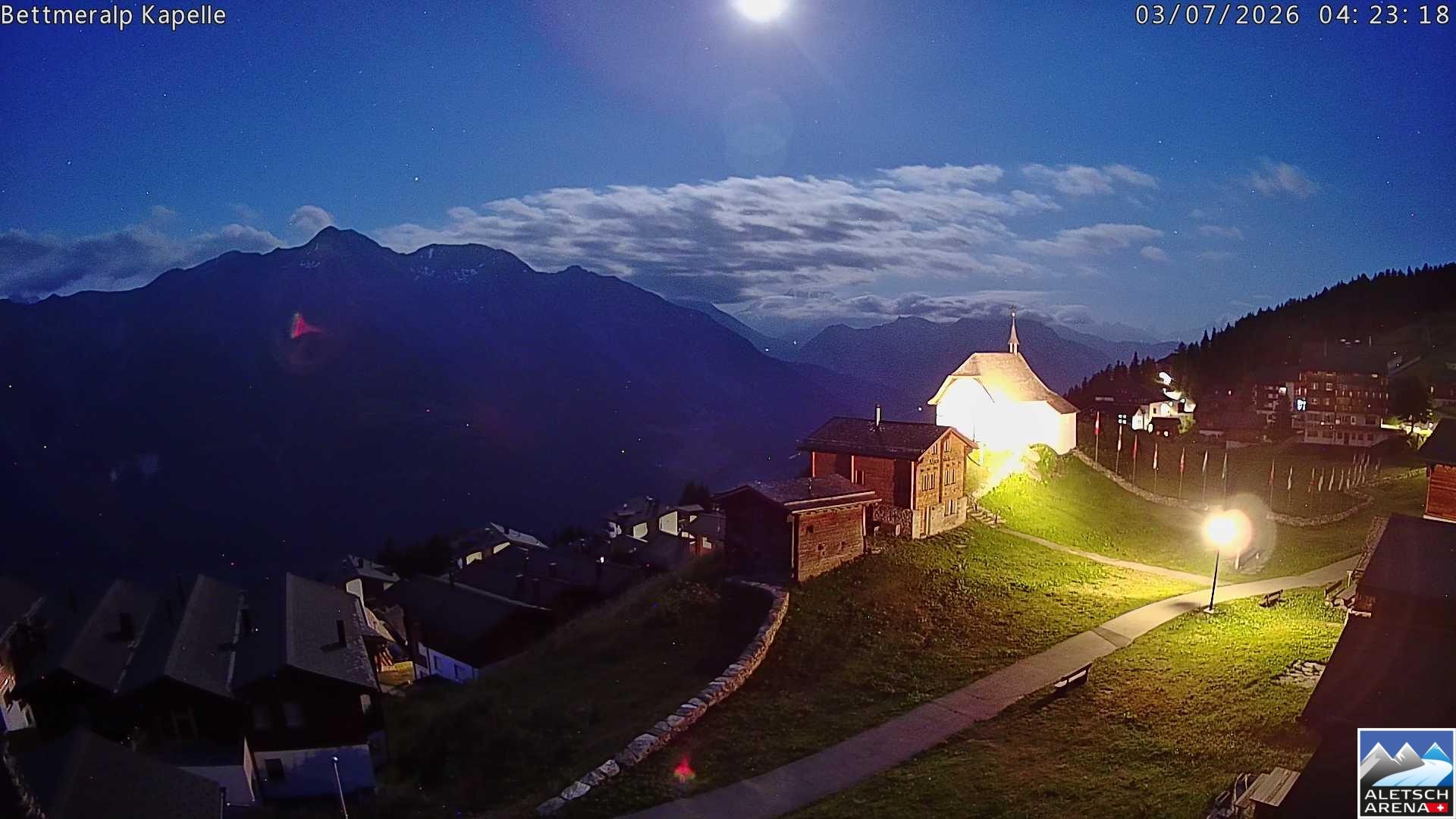 Archiv Foto Webcam Kapelle Bettmeralp