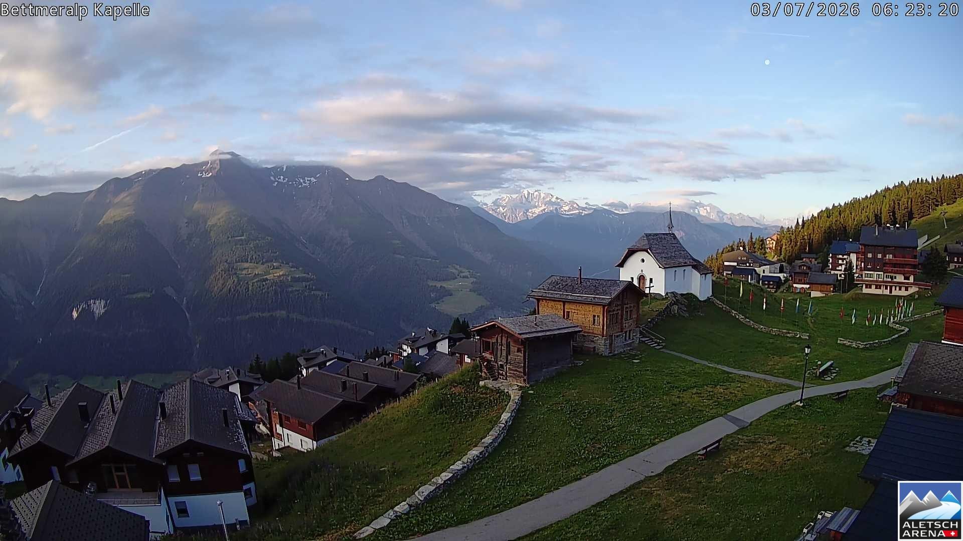 Archiv Foto Webcam Kapelle Bettmeralp