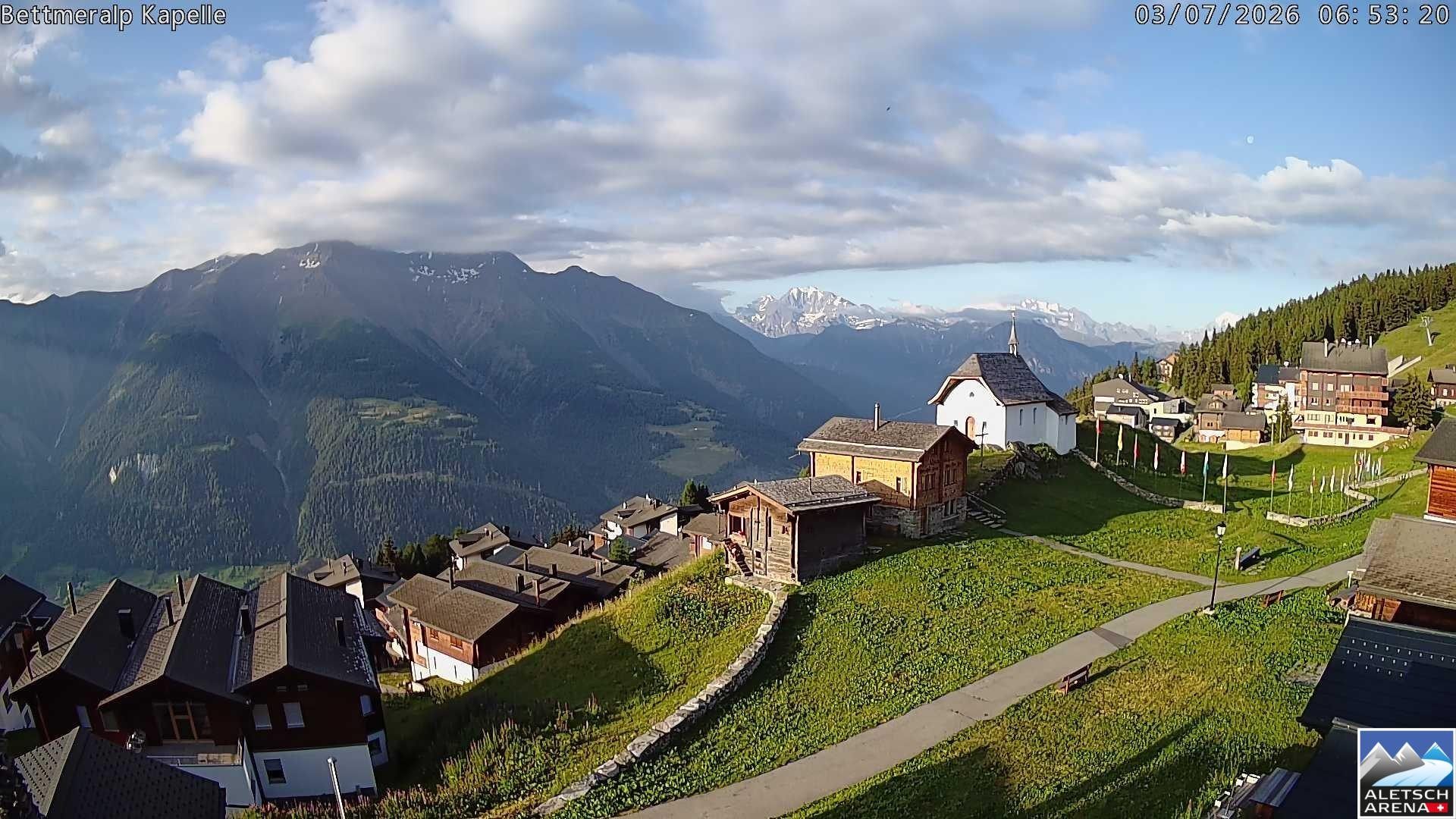 Archiv Foto Webcam Kapelle Bettmeralp