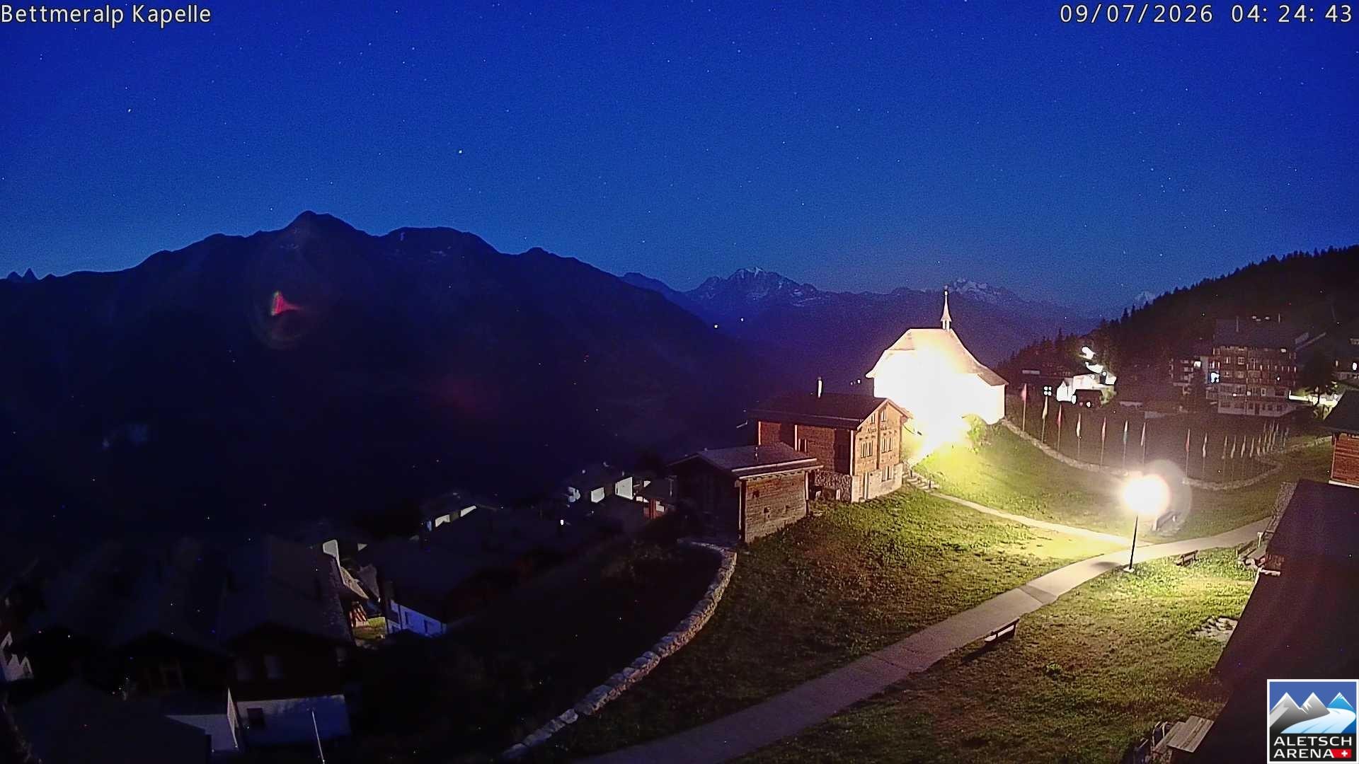 Archiv Foto Webcam Kapelle Bettmeralp