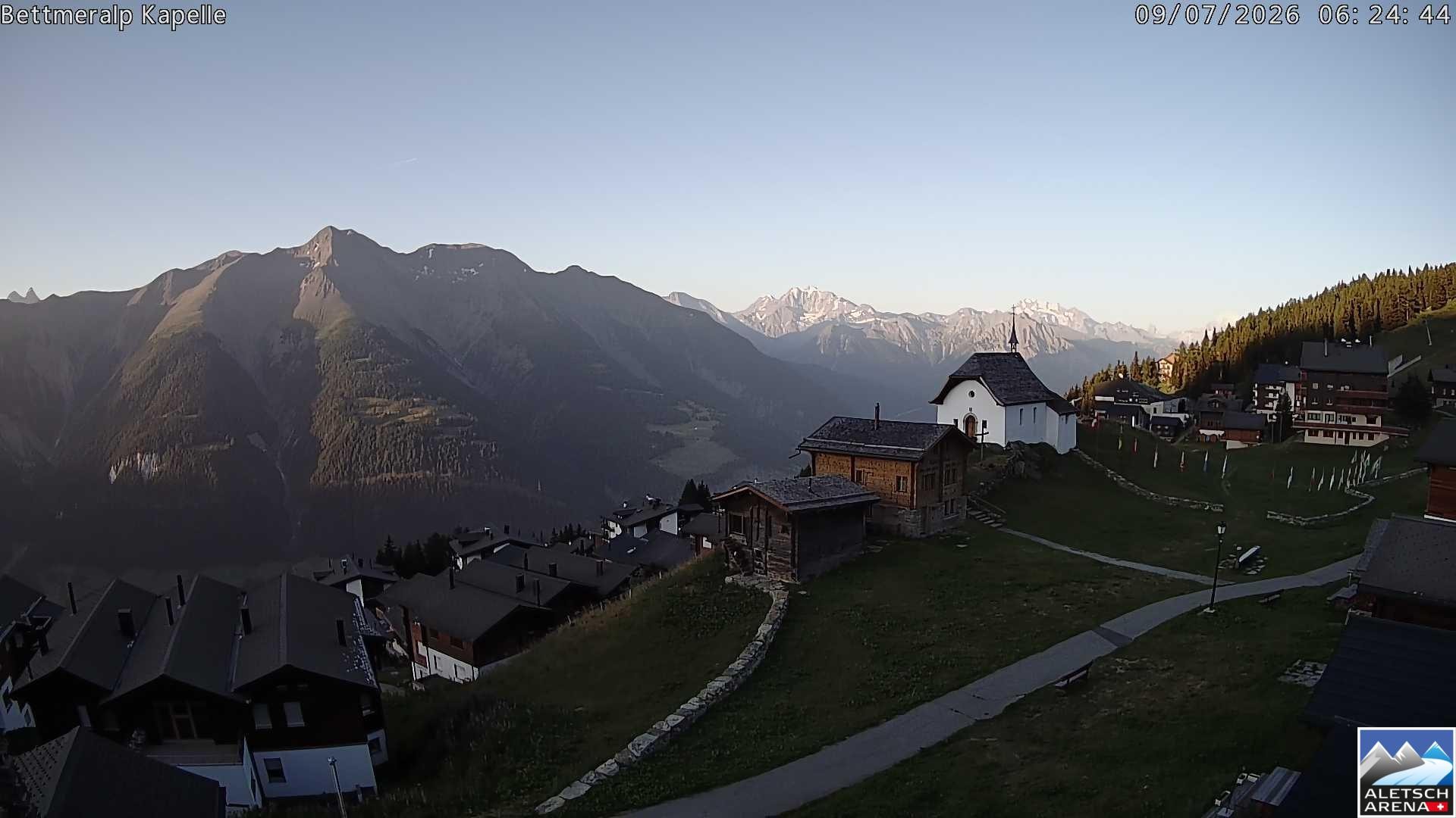 Archiv Foto Webcam Kapelle Bettmeralp
