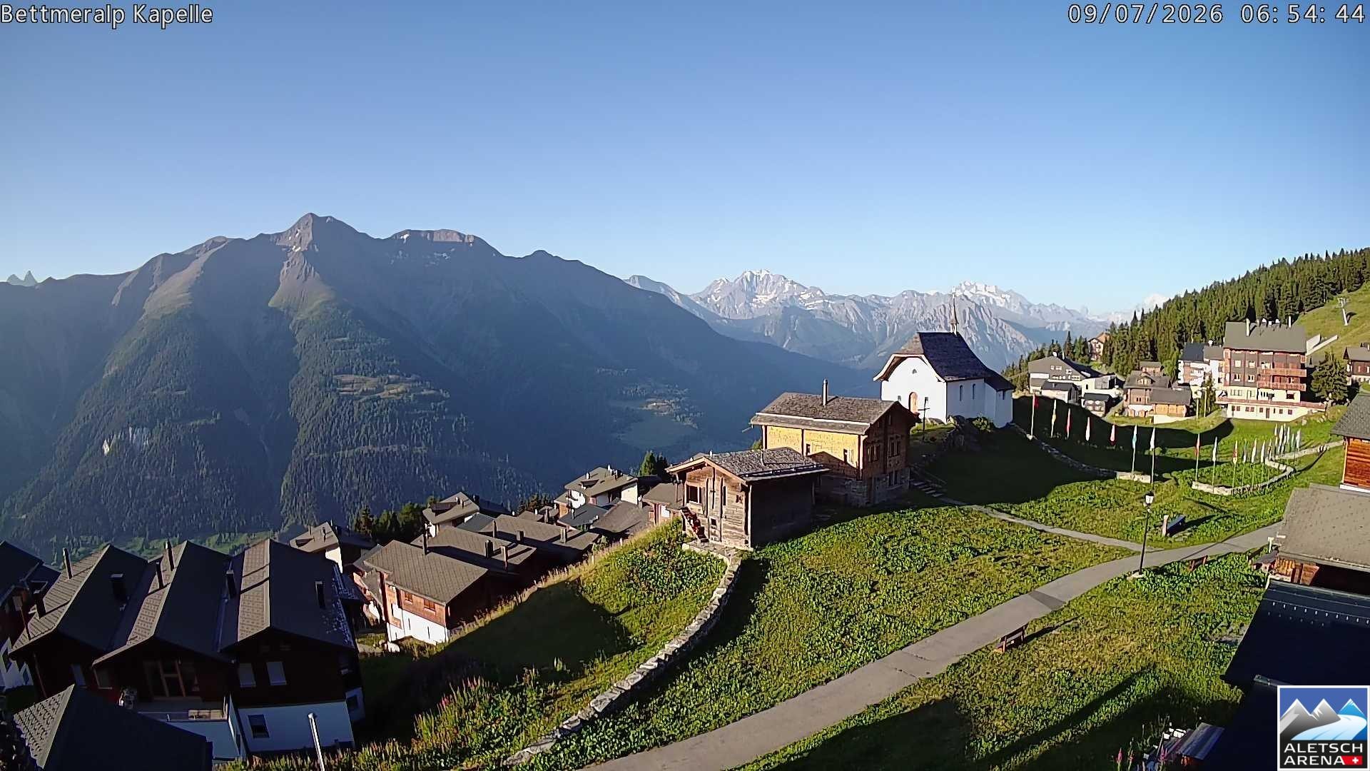 Archiv Foto Webcam Kapelle Bettmeralp