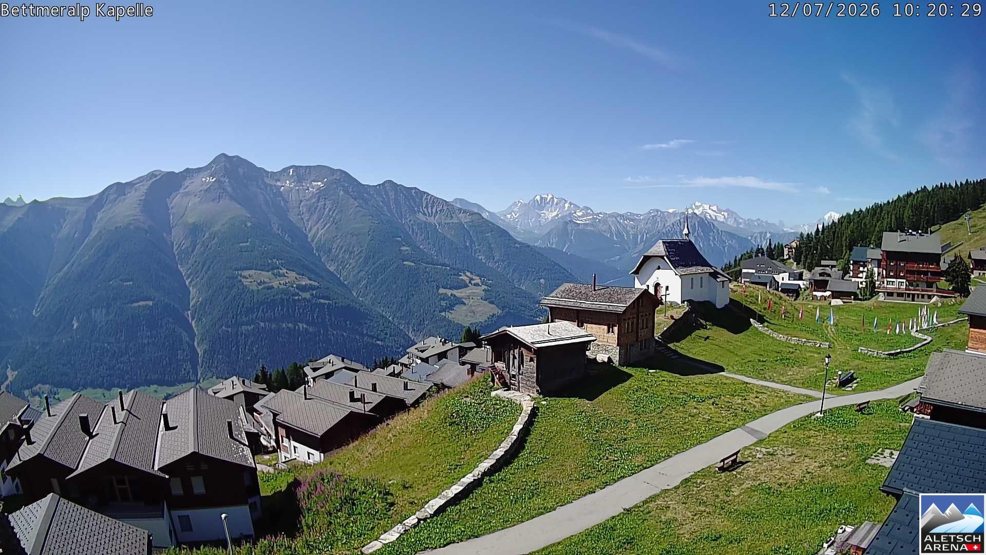 Archiv Foto Webcam Kapelle Bettmeralp