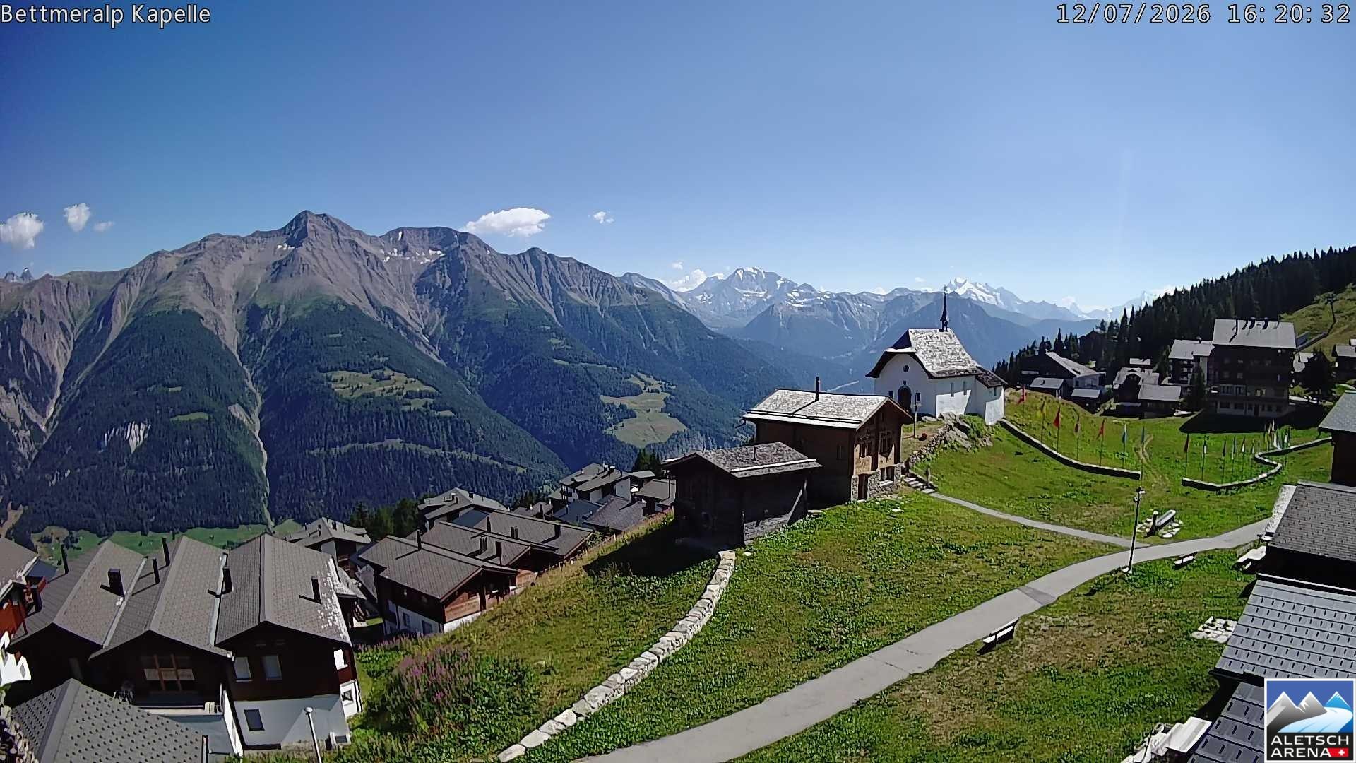 Archiv Foto Webcam Kapelle Bettmeralp