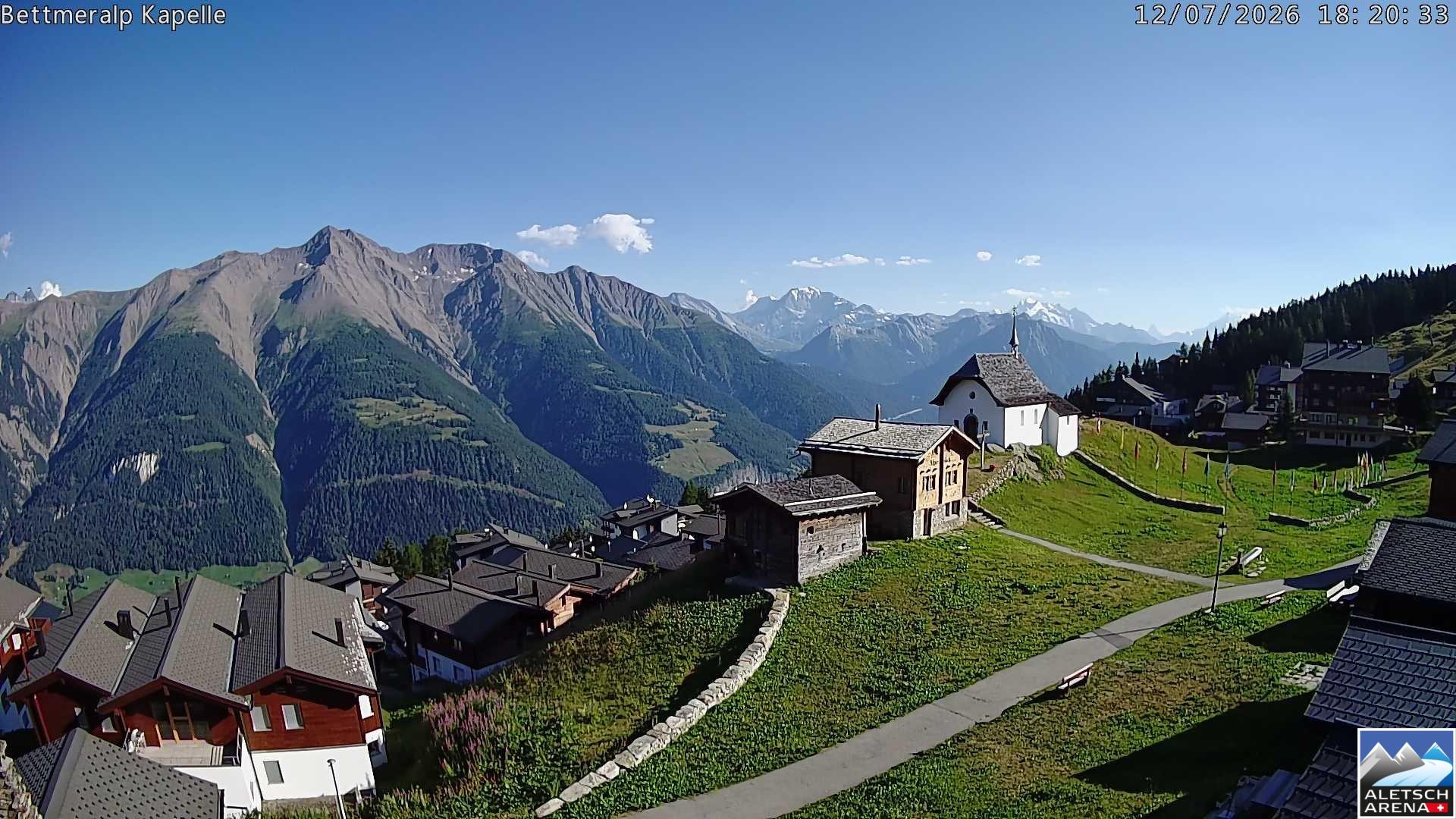 Archiv Foto Webcam Kapelle Bettmeralp