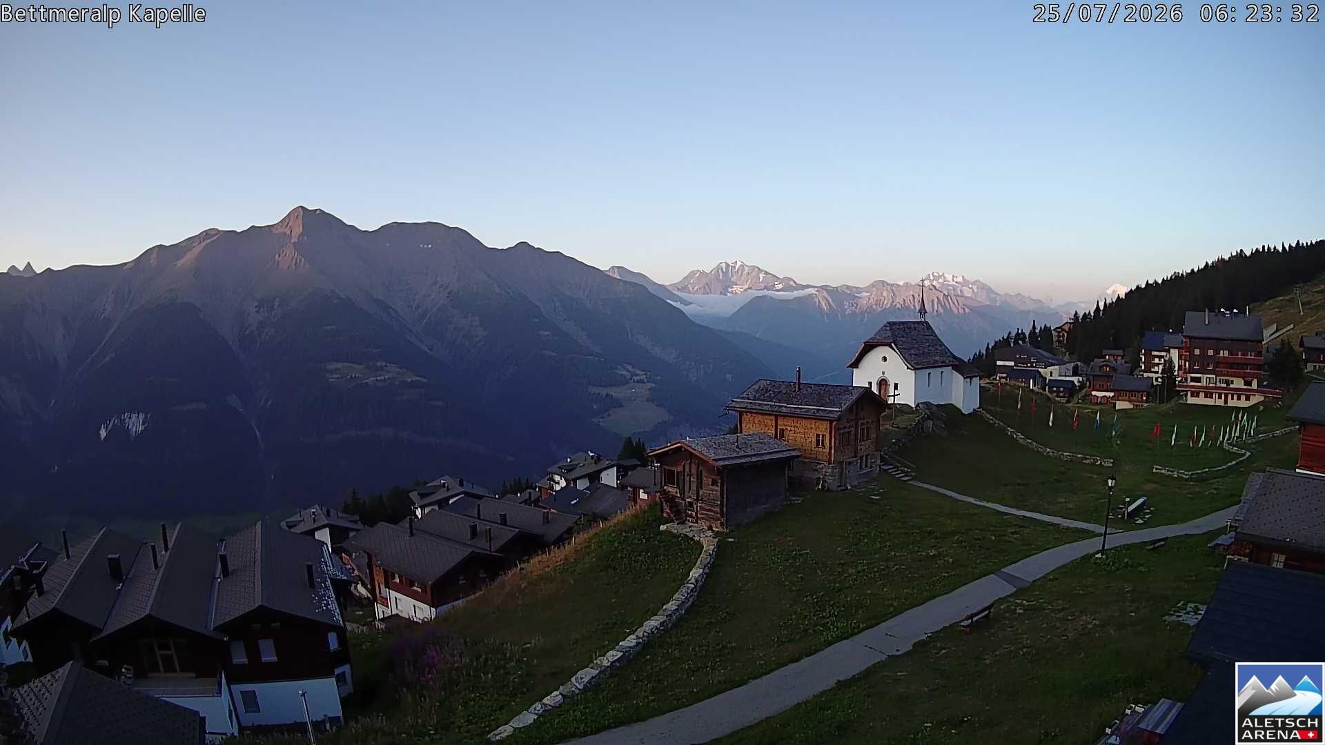 Archiv Foto Webcam Kapelle Bettmeralp