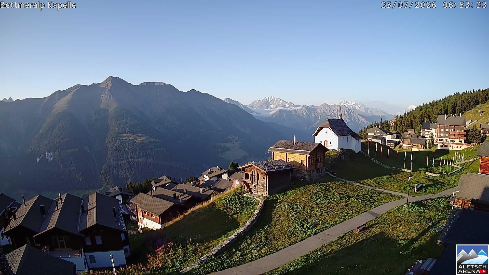 Archiv Foto Webcam Kapelle Bettmeralp