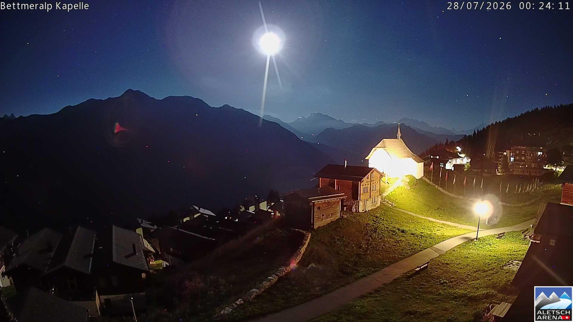 Archiv Foto Webcam Kapelle Bettmeralp