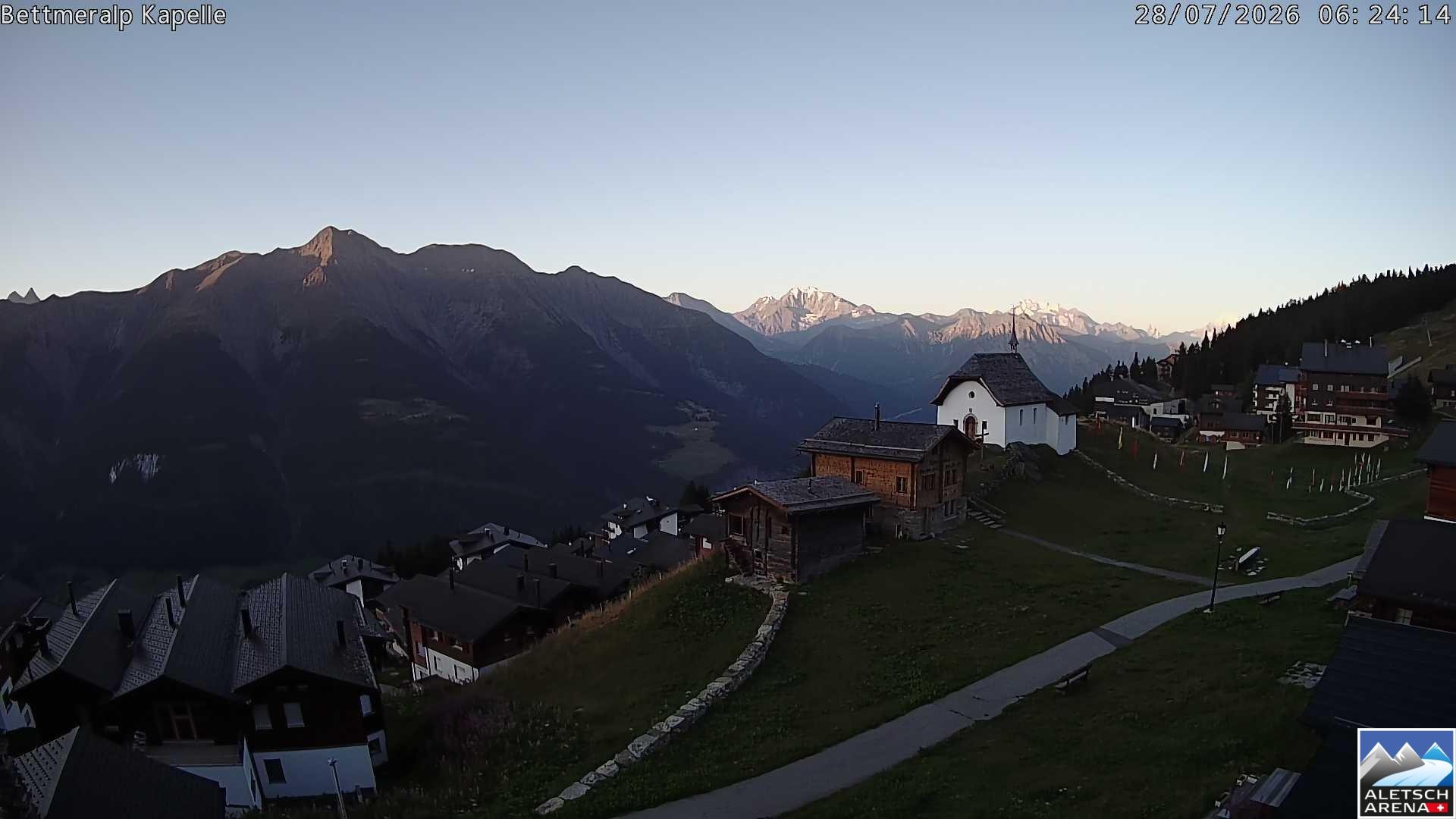 Archiv Foto Webcam Kapelle Bettmeralp