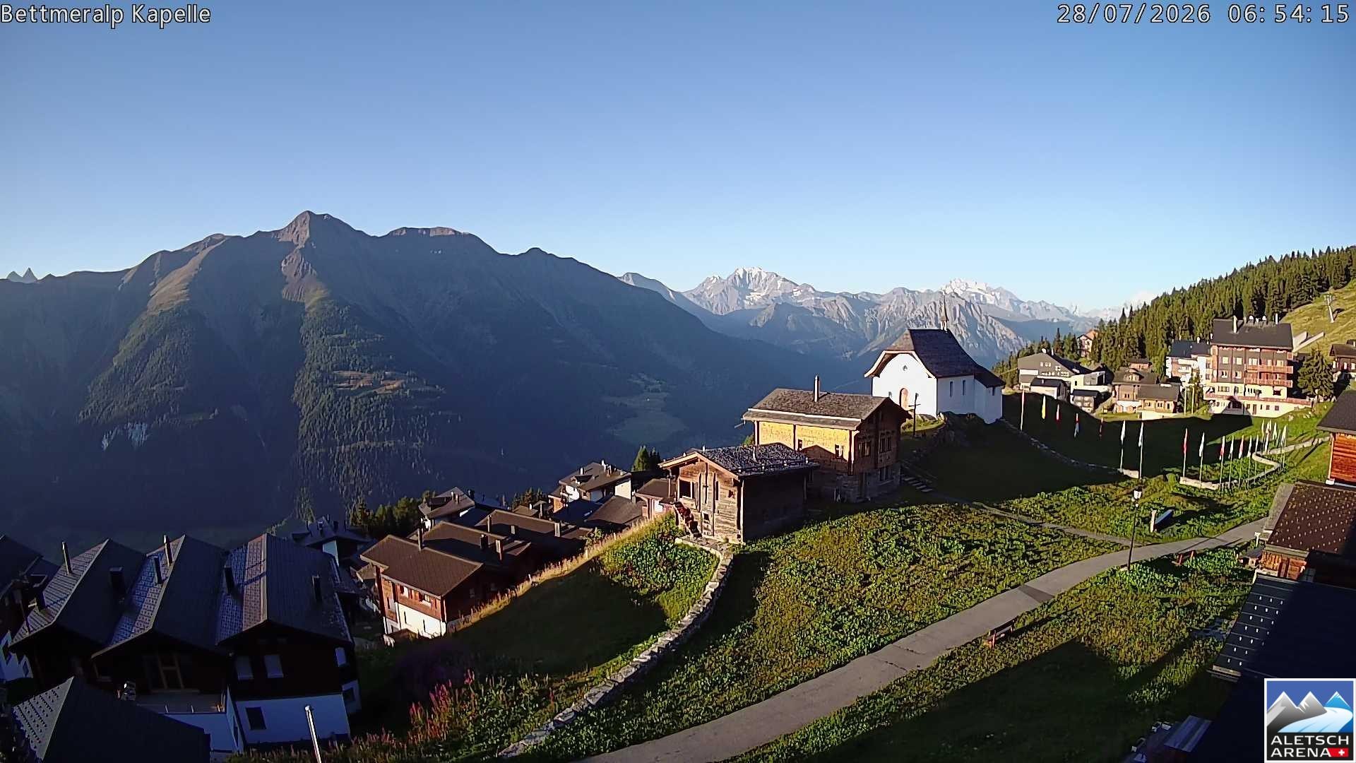 Archiv Foto Webcam Kapelle Bettmeralp