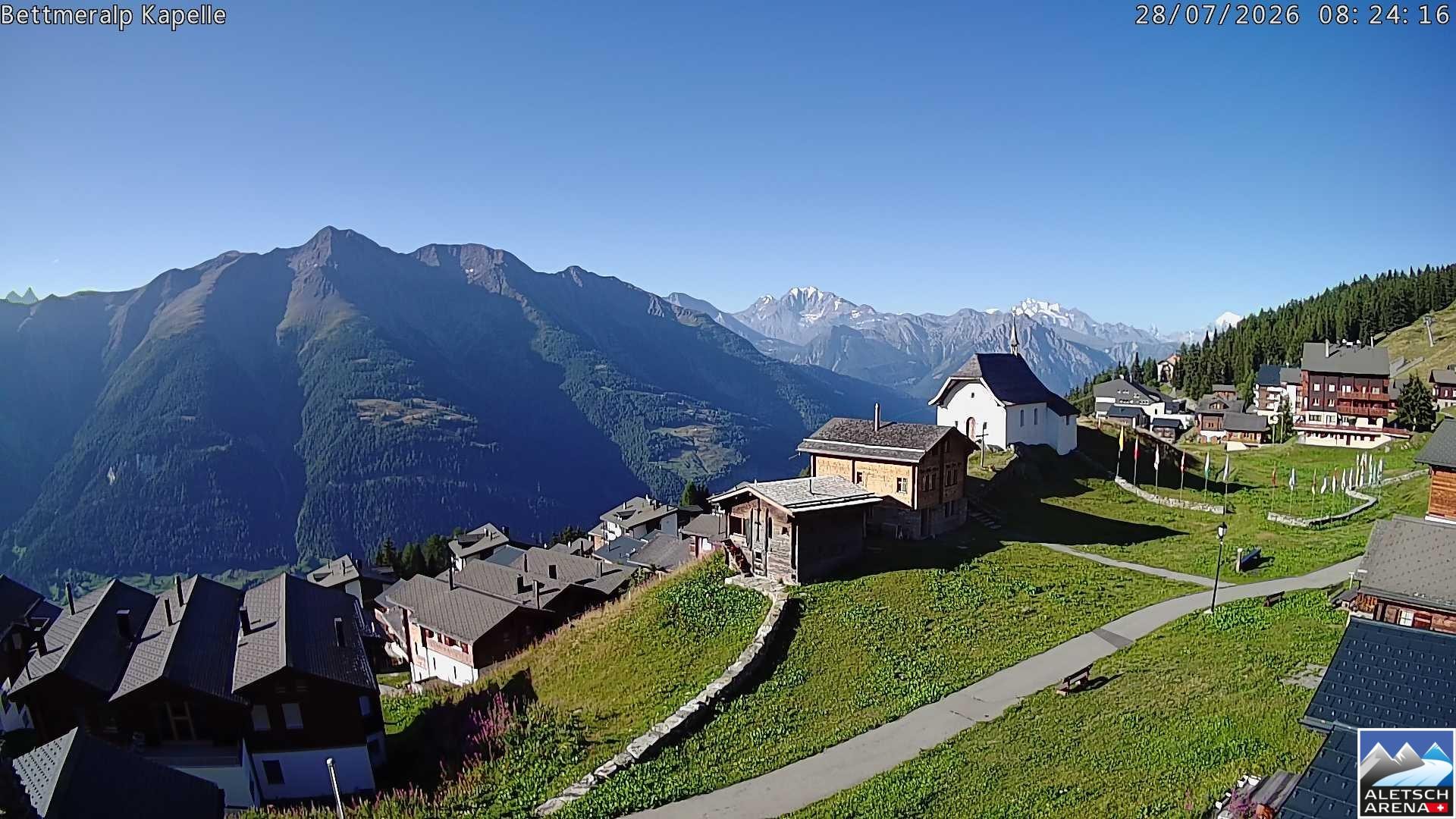 Archiv Foto Webcam Kapelle Bettmeralp