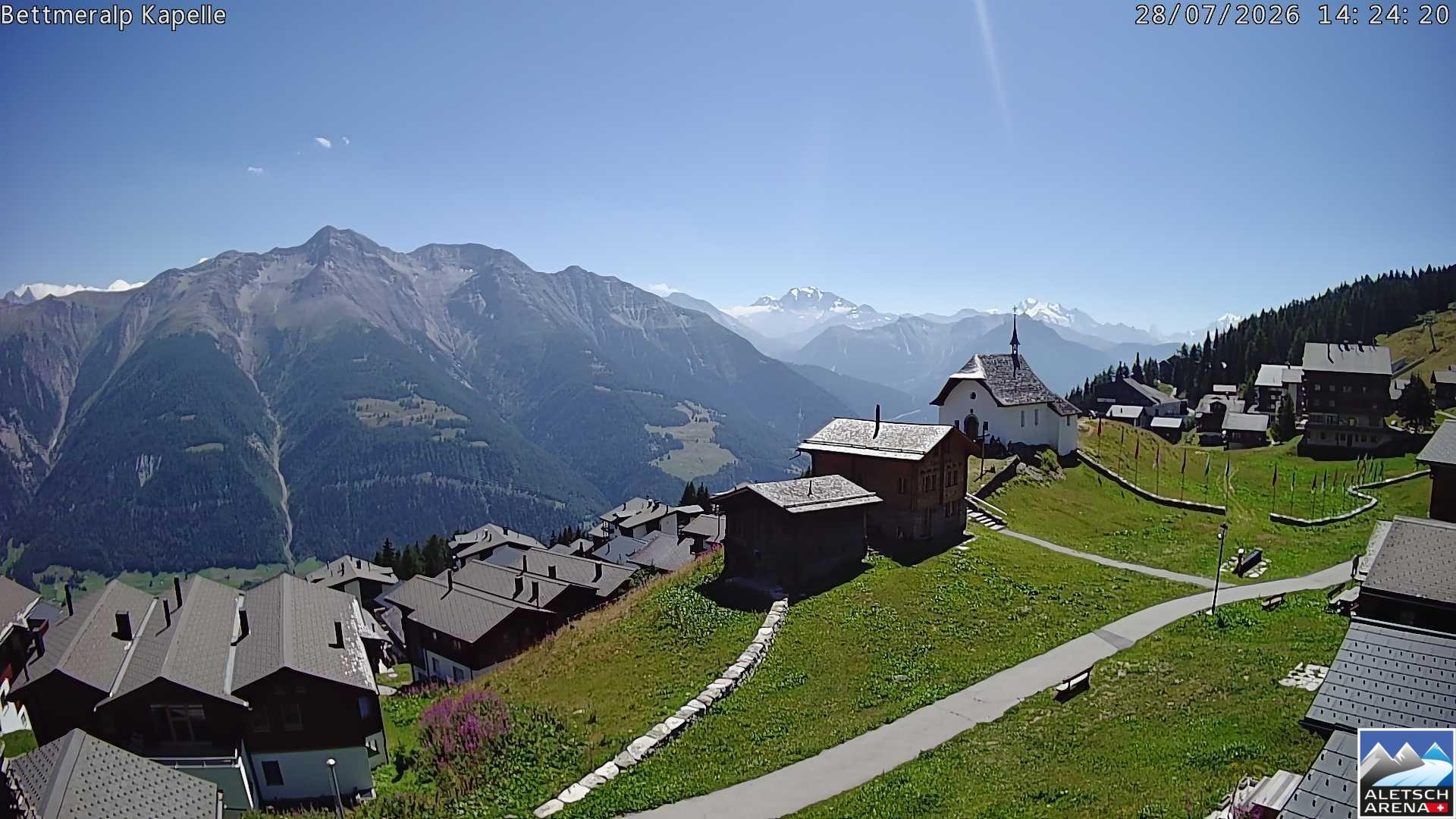 Archiv Foto Webcam Kapelle Bettmeralp