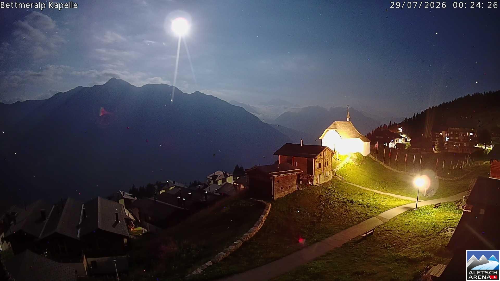 Archiv Foto Webcam Kapelle Bettmeralp