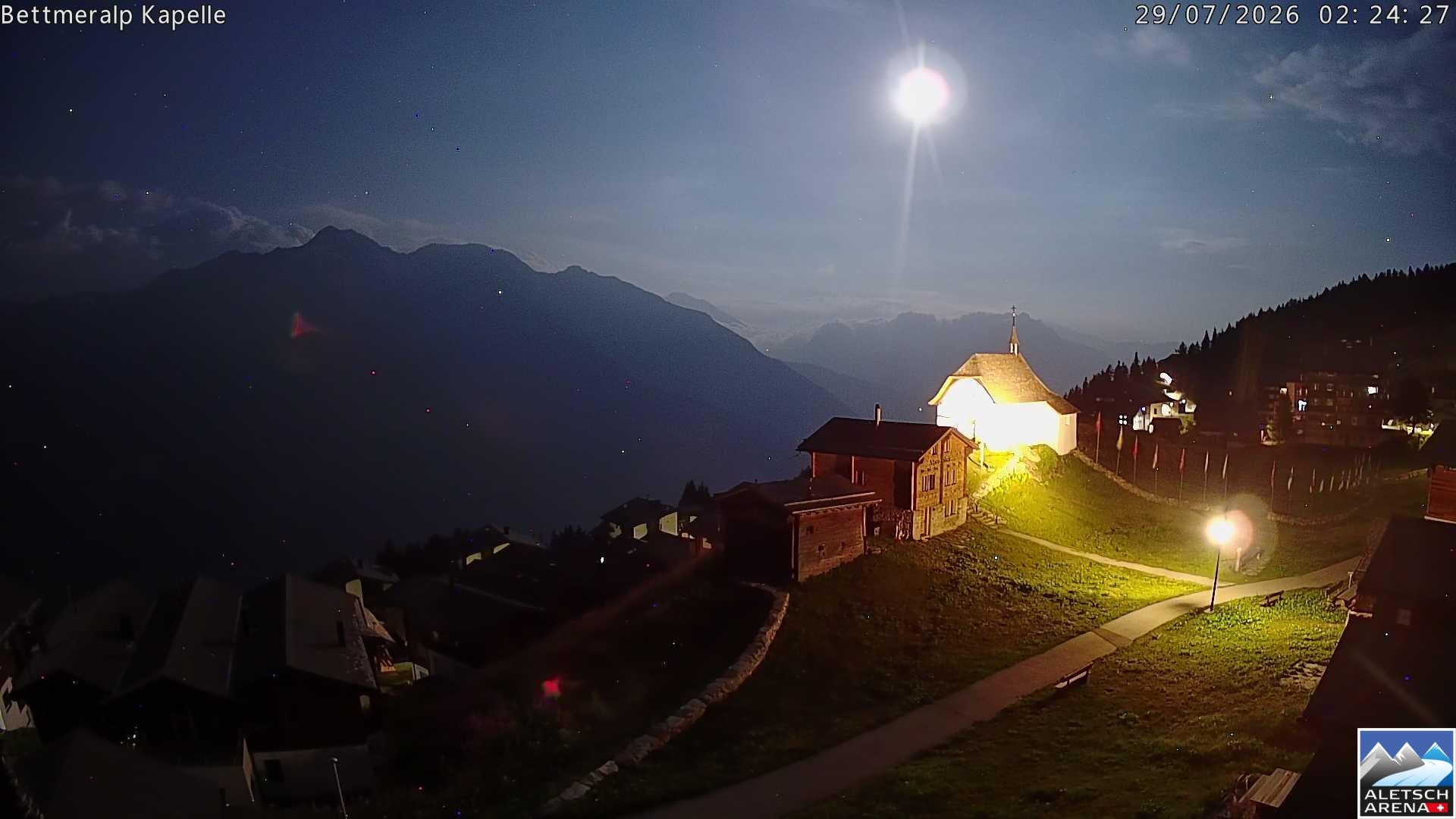 Archiv Foto Webcam Kapelle Bettmeralp