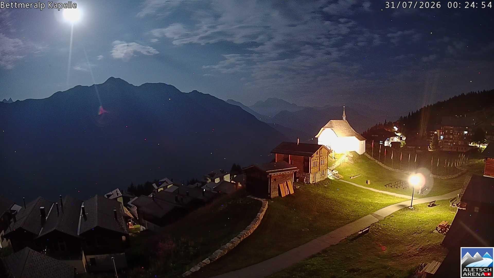 Archiv Foto Webcam Kapelle Bettmeralp