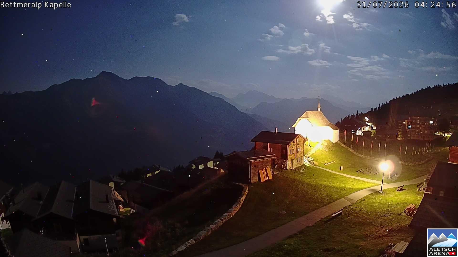 Archiv Foto Webcam Kapelle Bettmeralp