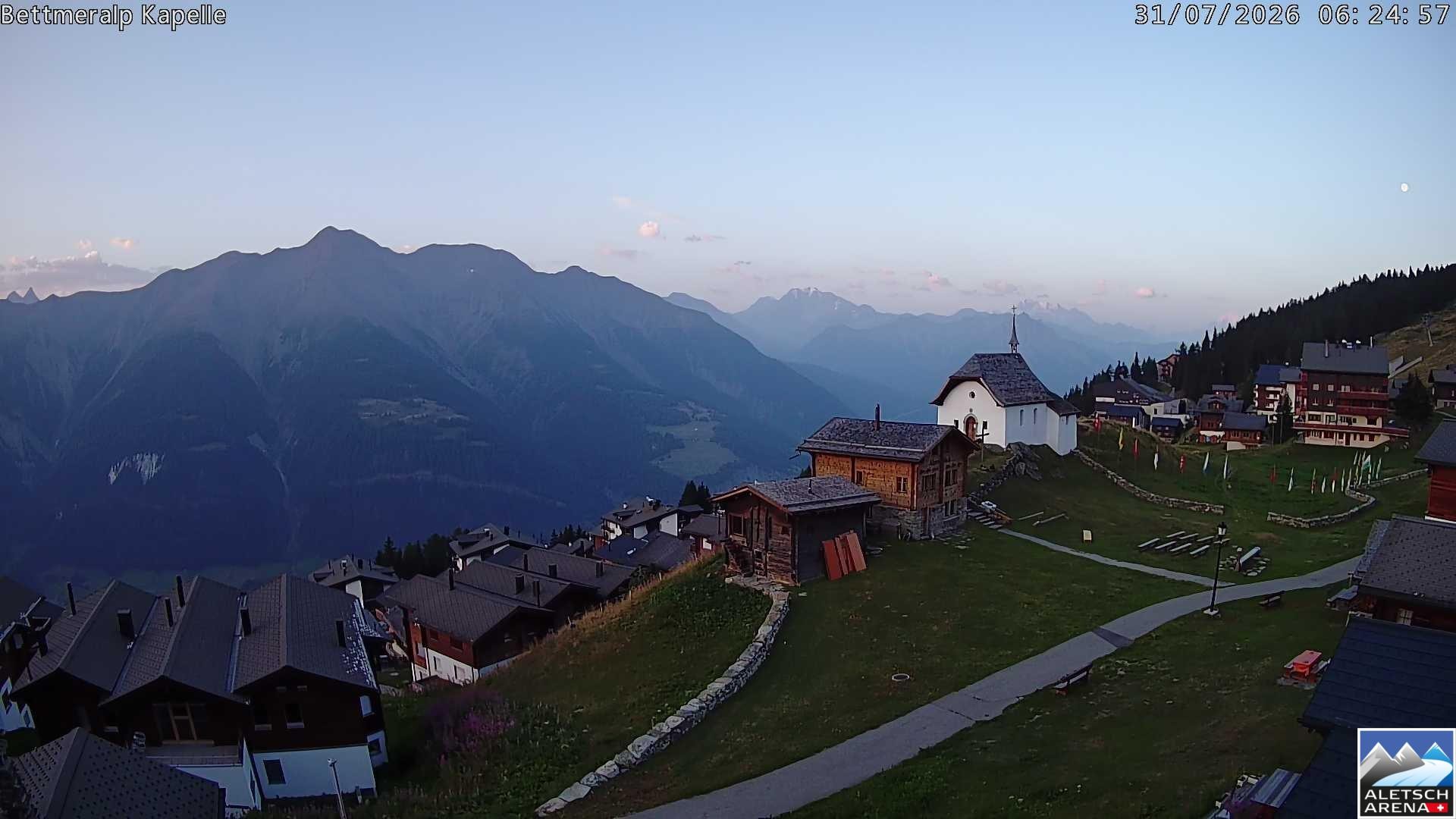 Archiv Foto Webcam Kapelle Bettmeralp