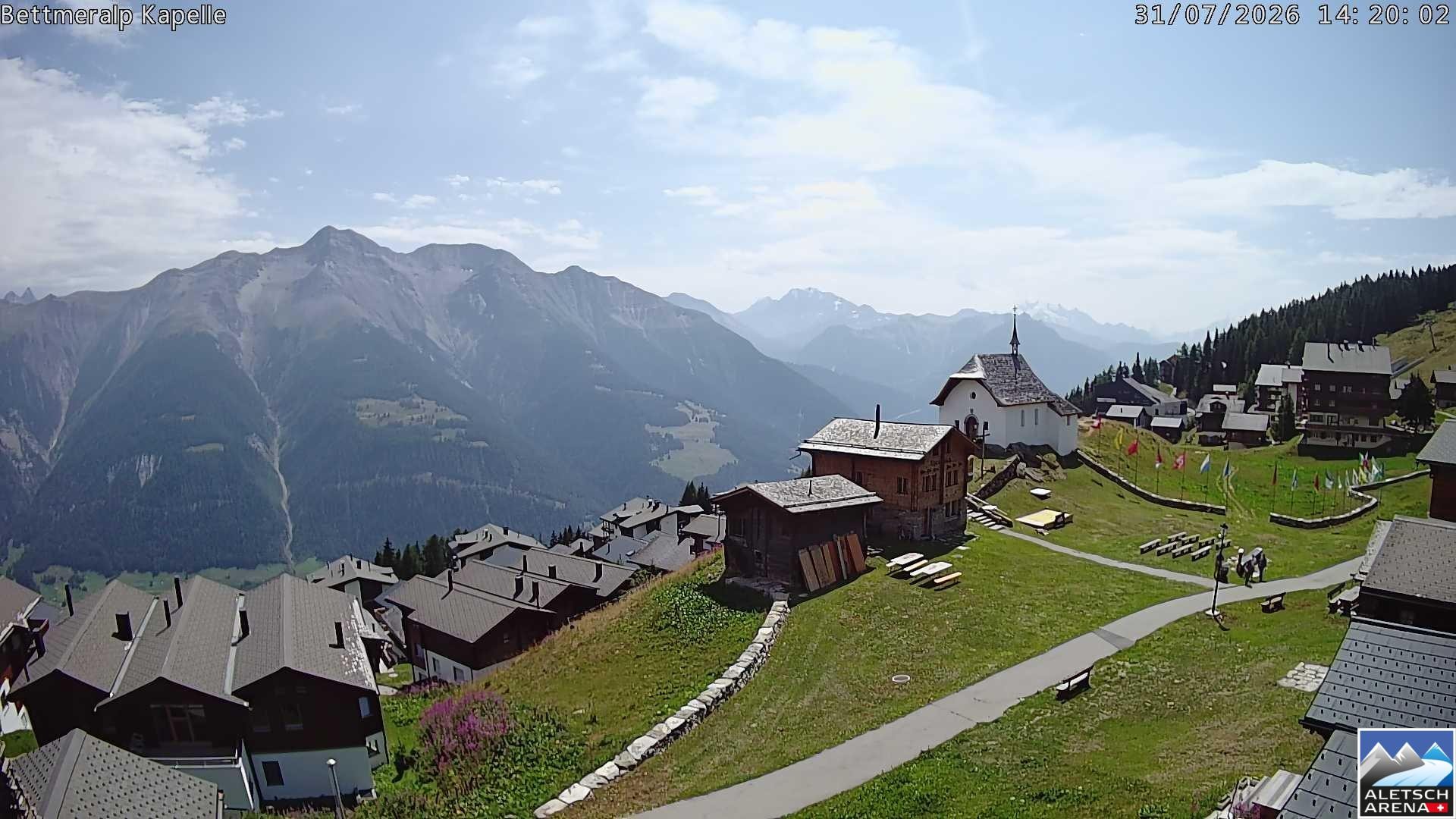 Archiv Foto Webcam Kapelle Bettmeralp