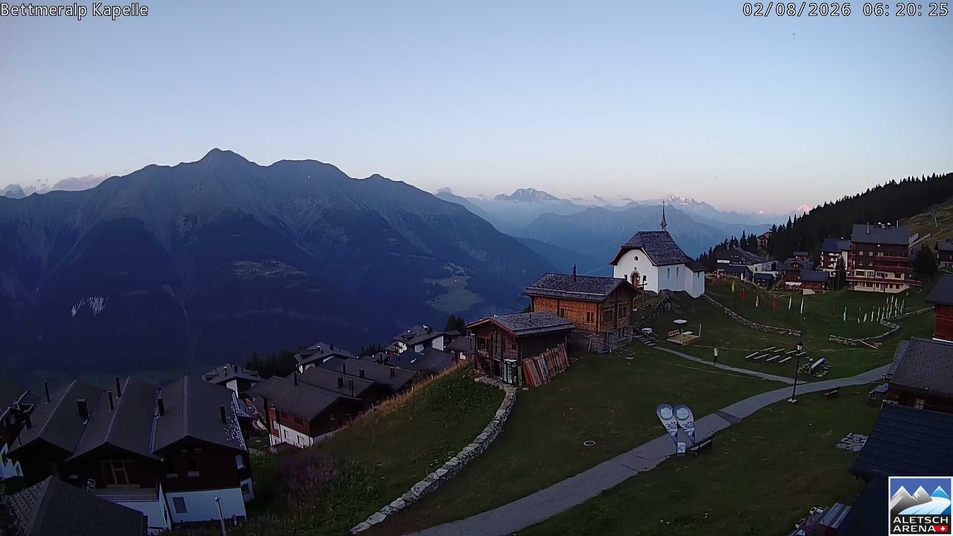 Archiv Foto Webcam Kapelle Bettmeralp