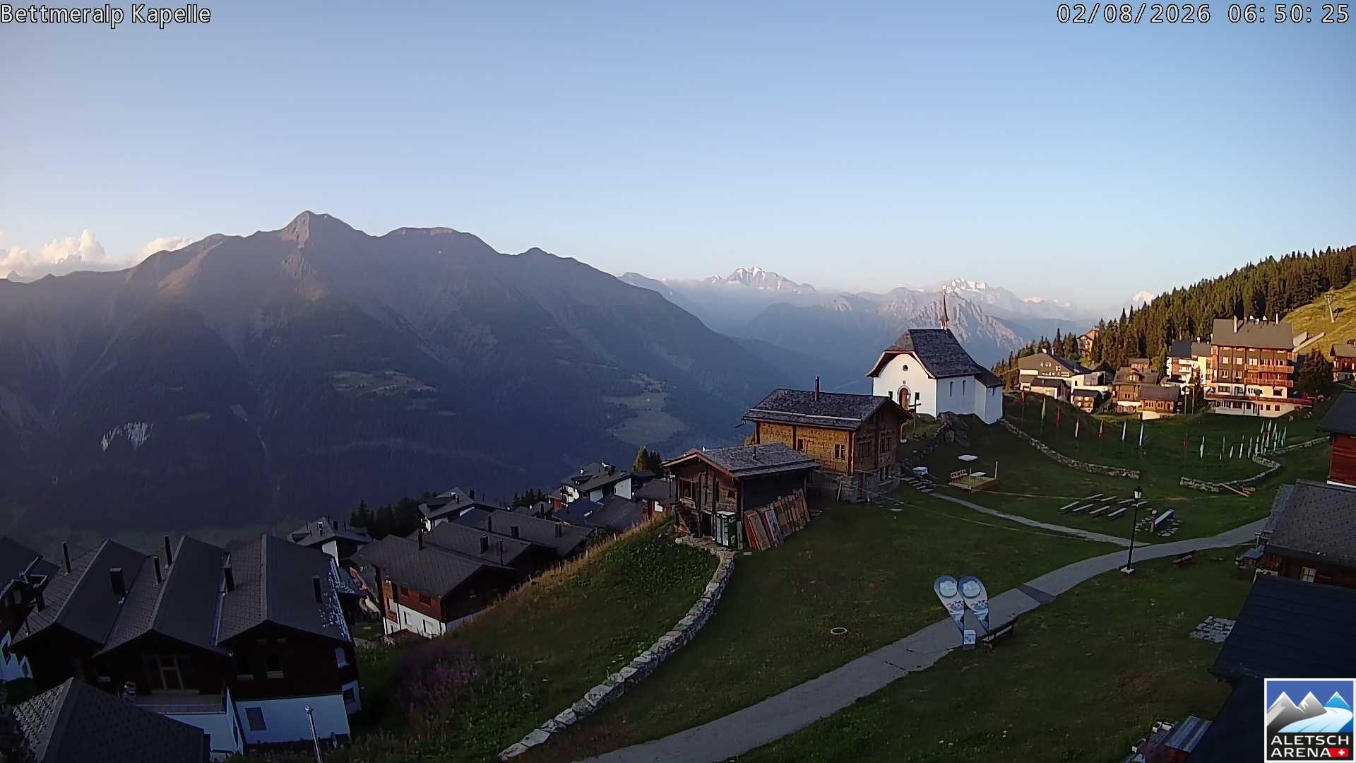 Archiv Foto Webcam Kapelle Bettmeralp
