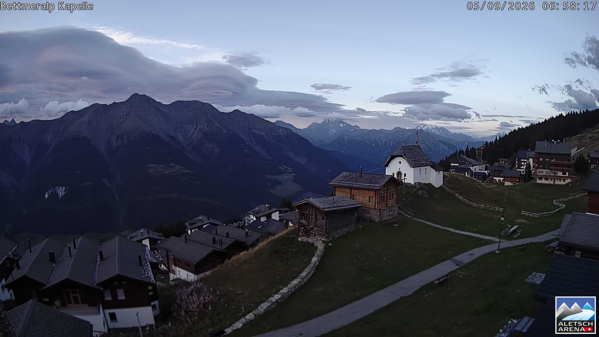 Archiv Foto Webcam Kapelle Bettmeralp