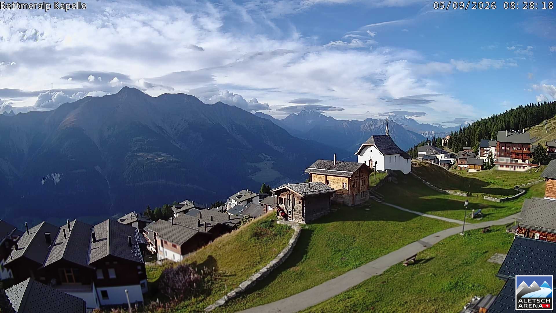Archiv Foto Webcam Kapelle Bettmeralp