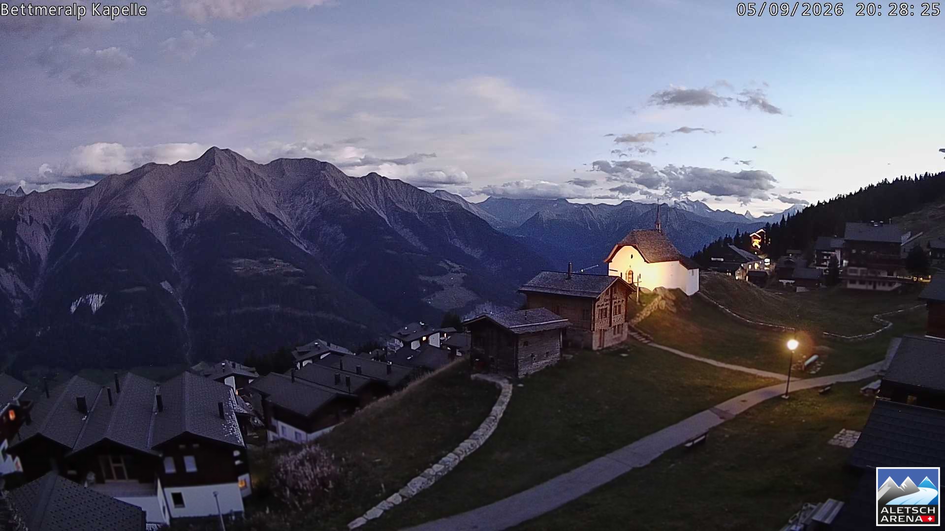 Archiv Foto Webcam Kapelle Bettmeralp