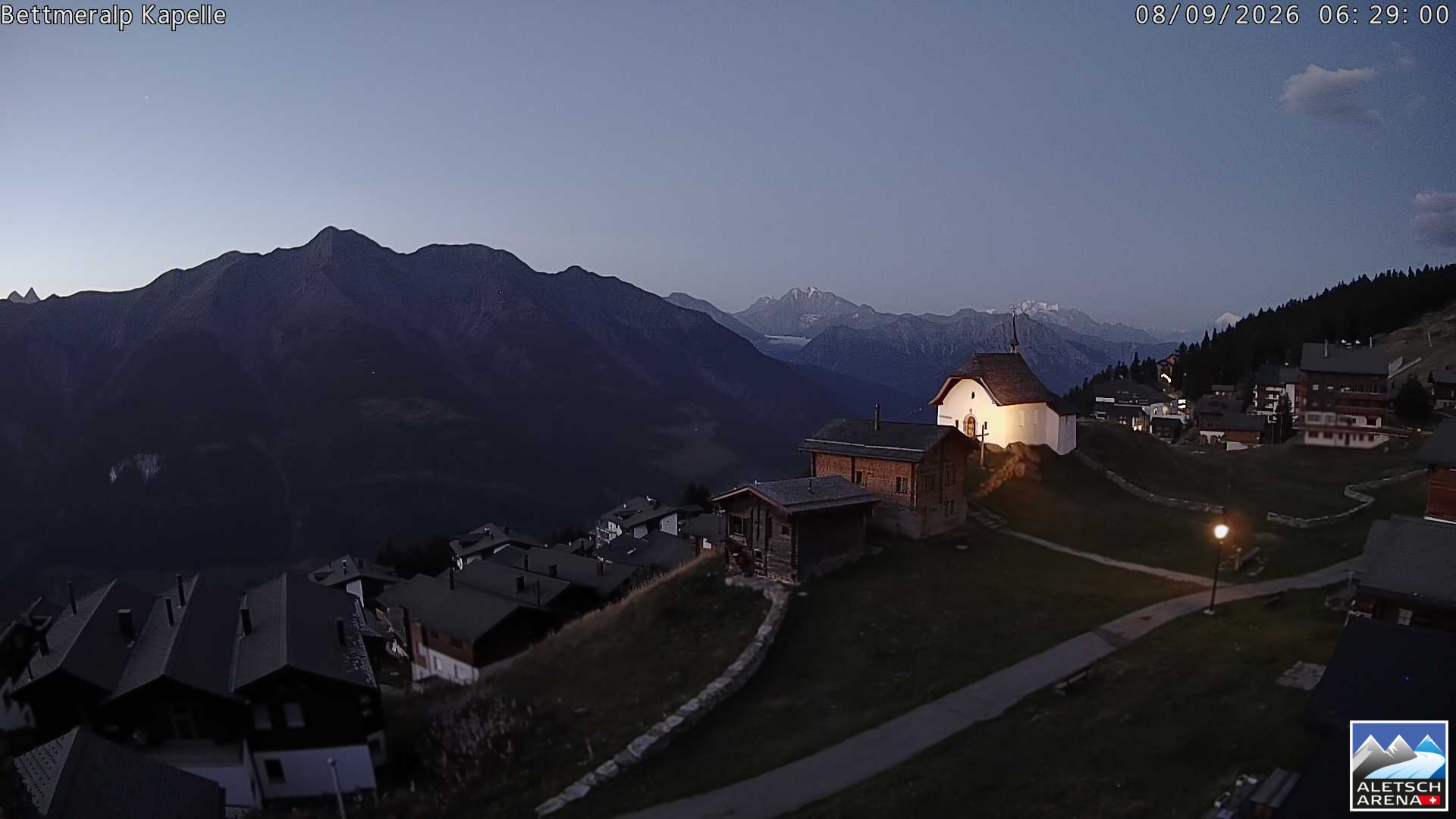 Archiv Foto Webcam Kapelle Bettmeralp