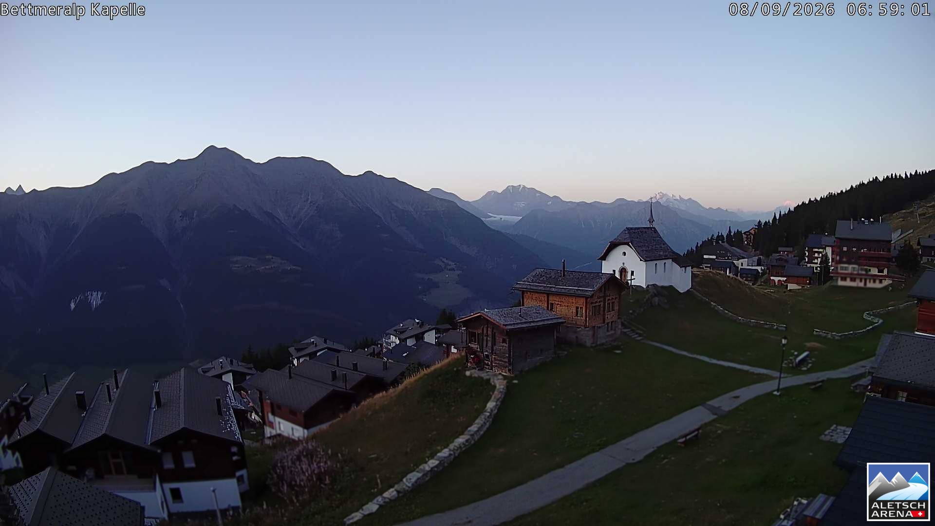 Archiv Foto Webcam Kapelle Bettmeralp