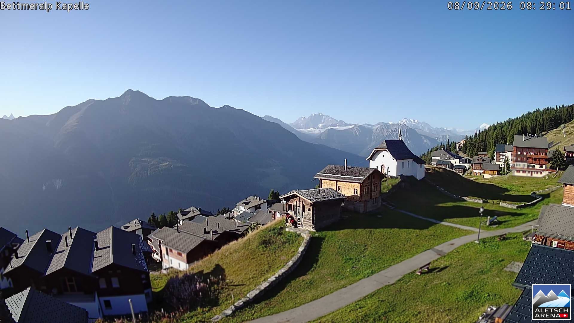 Archiv Foto Webcam Kapelle Bettmeralp