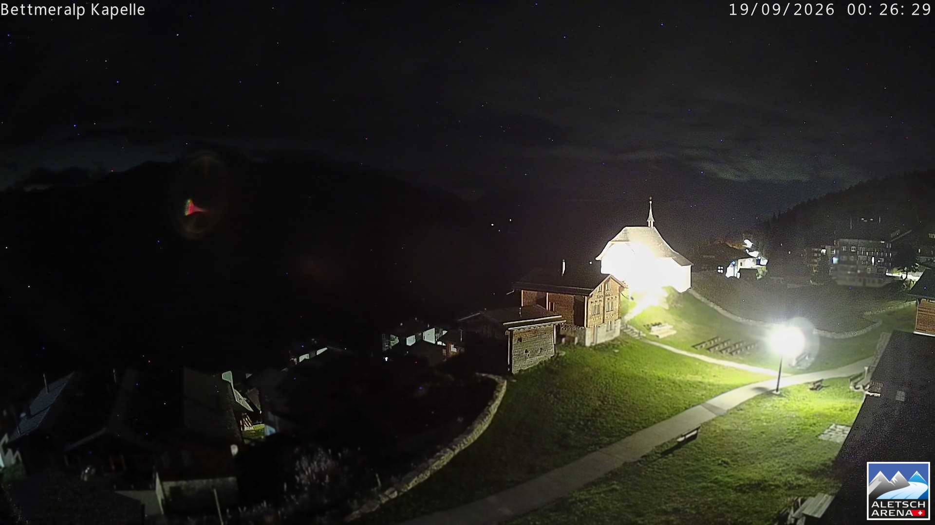 Archiv Foto Webcam Kapelle Bettmeralp