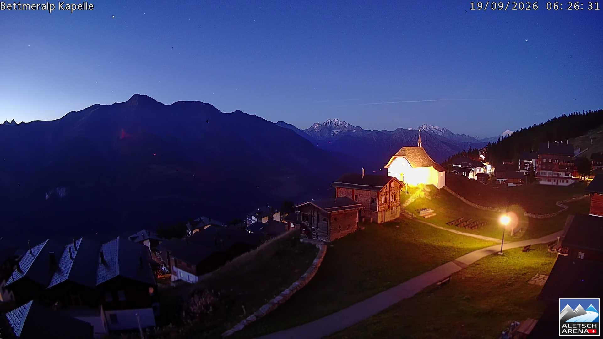 Archiv Foto Webcam Kapelle Bettmeralp