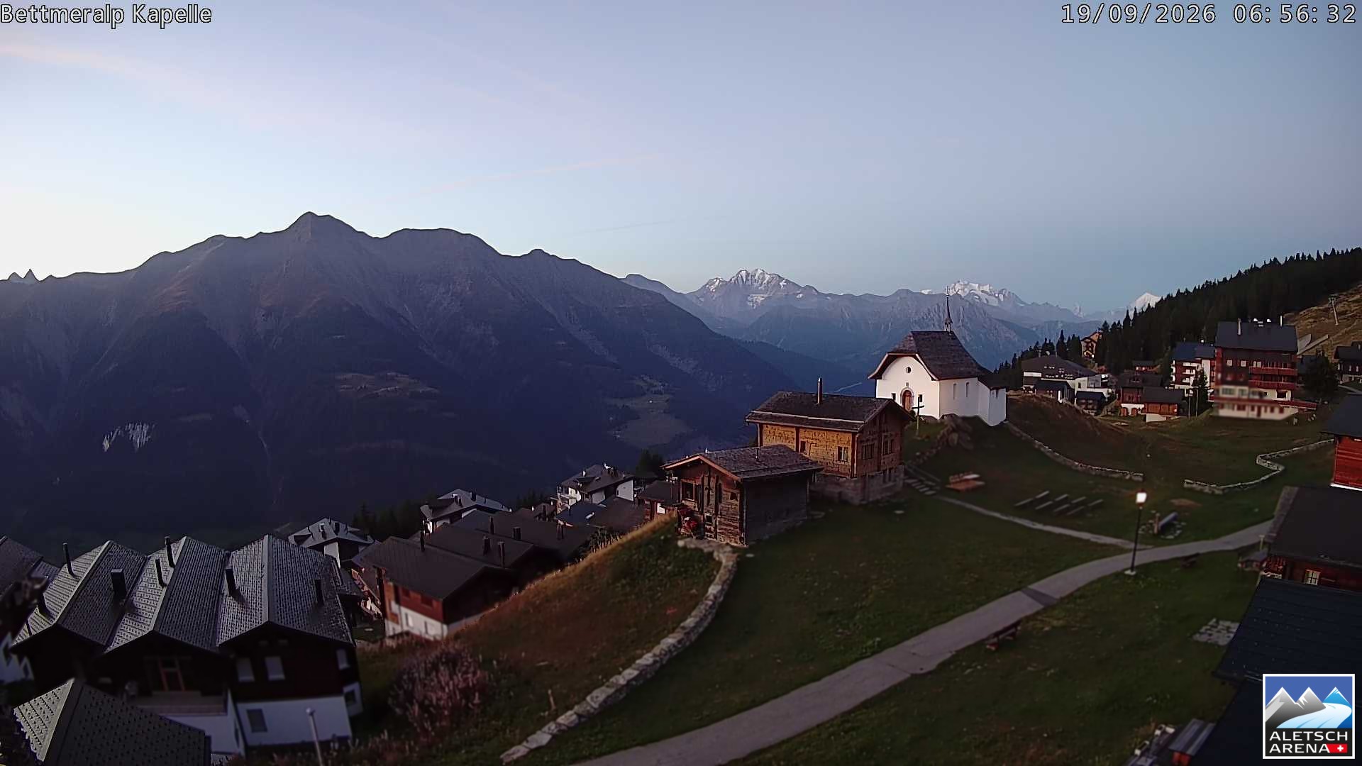 Archiv Foto Webcam Kapelle Bettmeralp