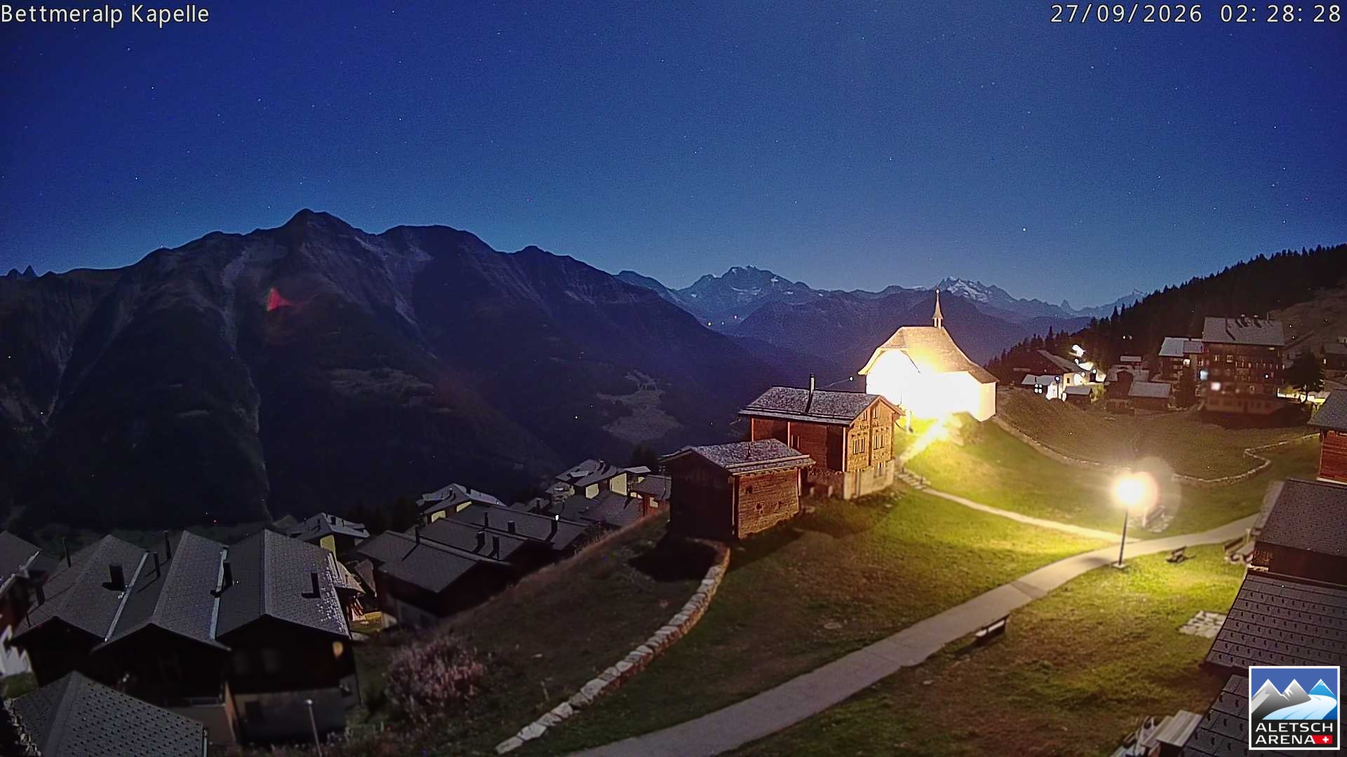 Archiv Foto Webcam Kapelle Bettmeralp
