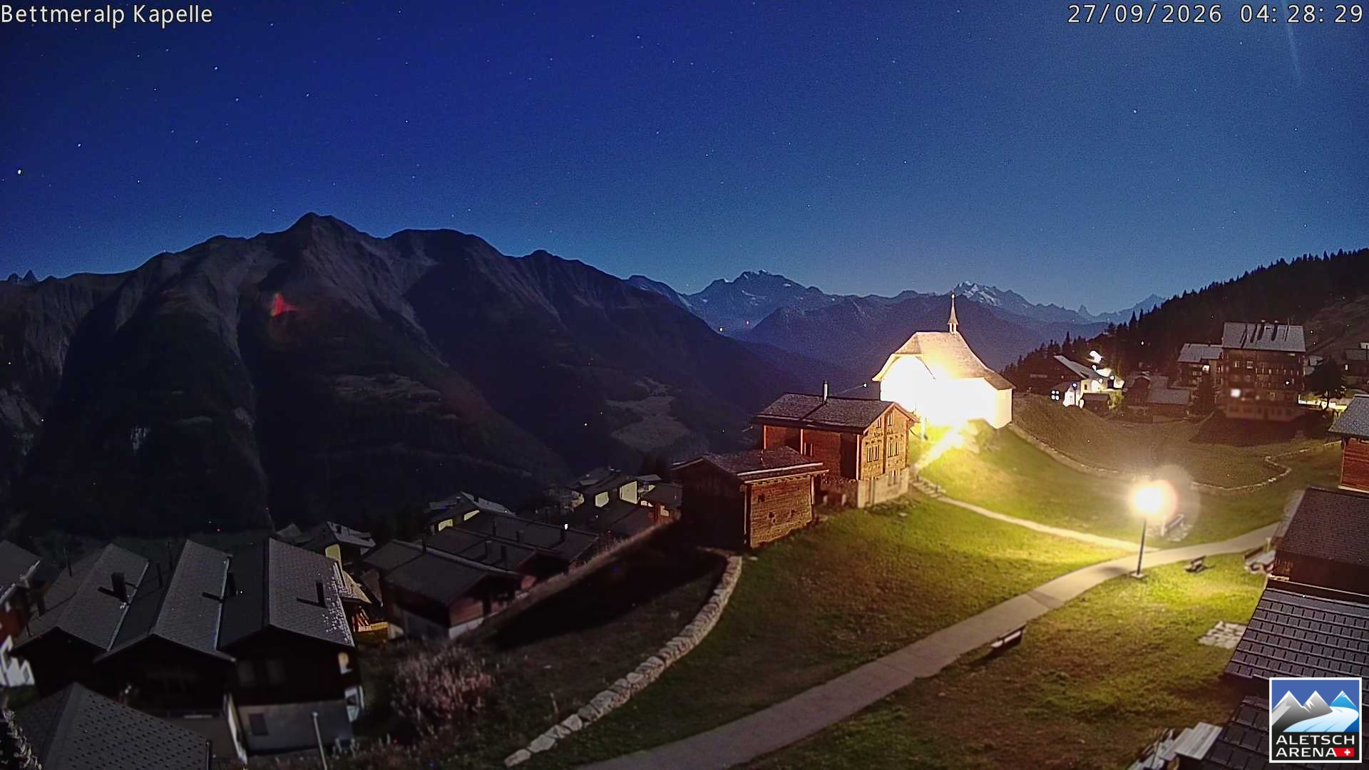 Archiv Foto Webcam Kapelle Bettmeralp