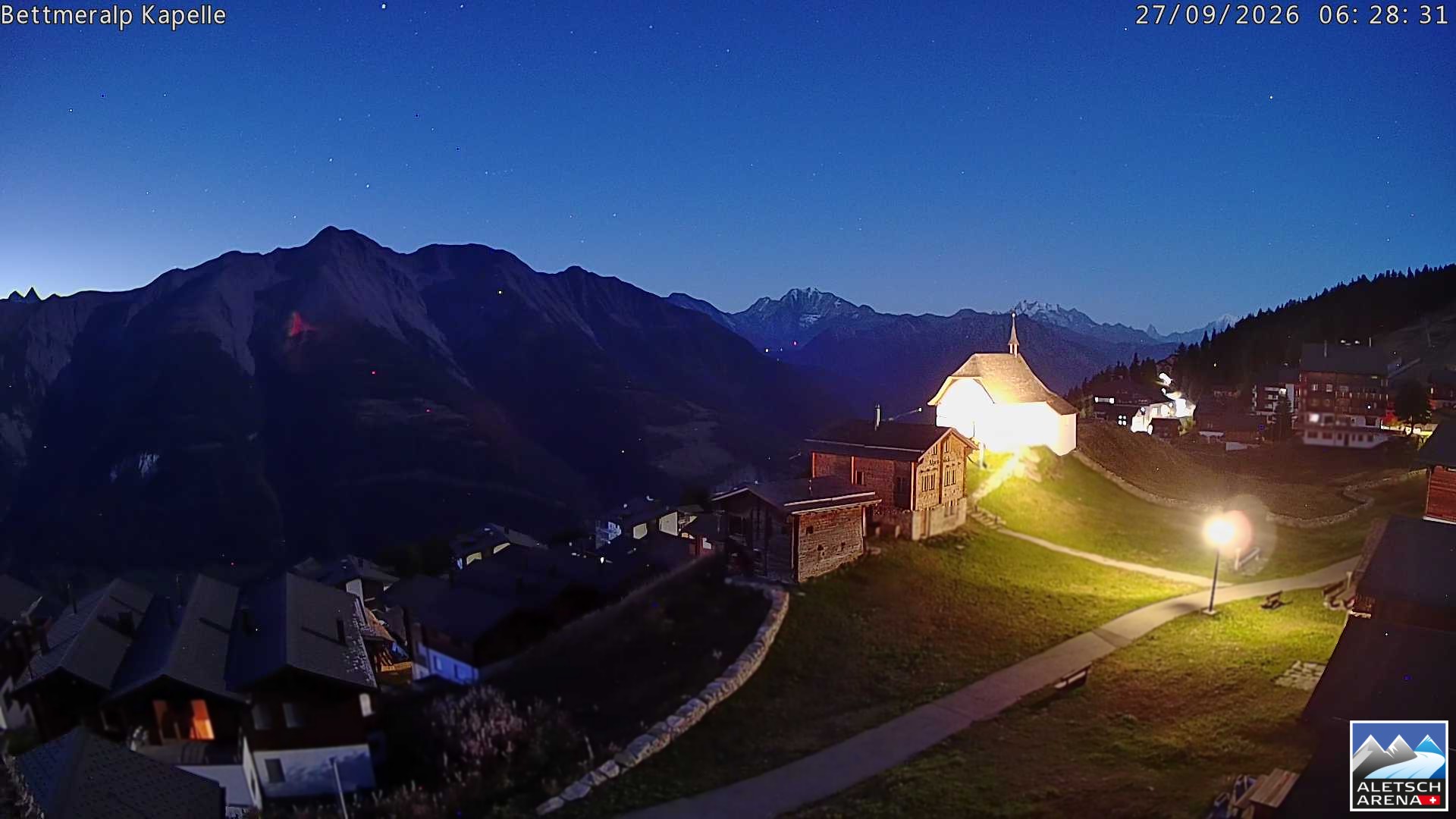 Archiv Foto Webcam Kapelle Bettmeralp