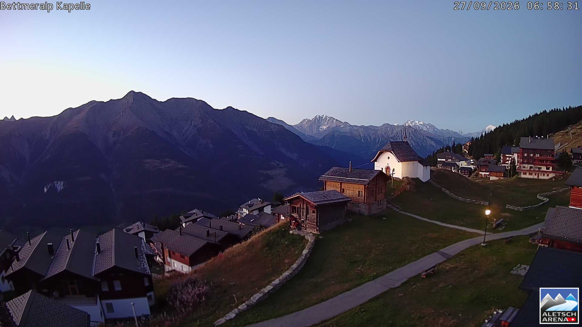 Archiv Foto Webcam Kapelle Bettmeralp