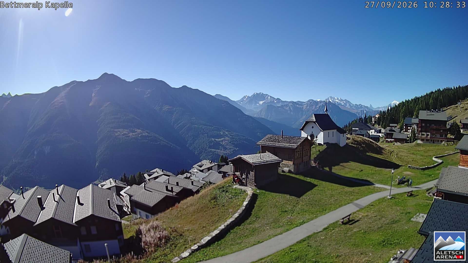 Archiv Foto Webcam Kapelle Bettmeralp
