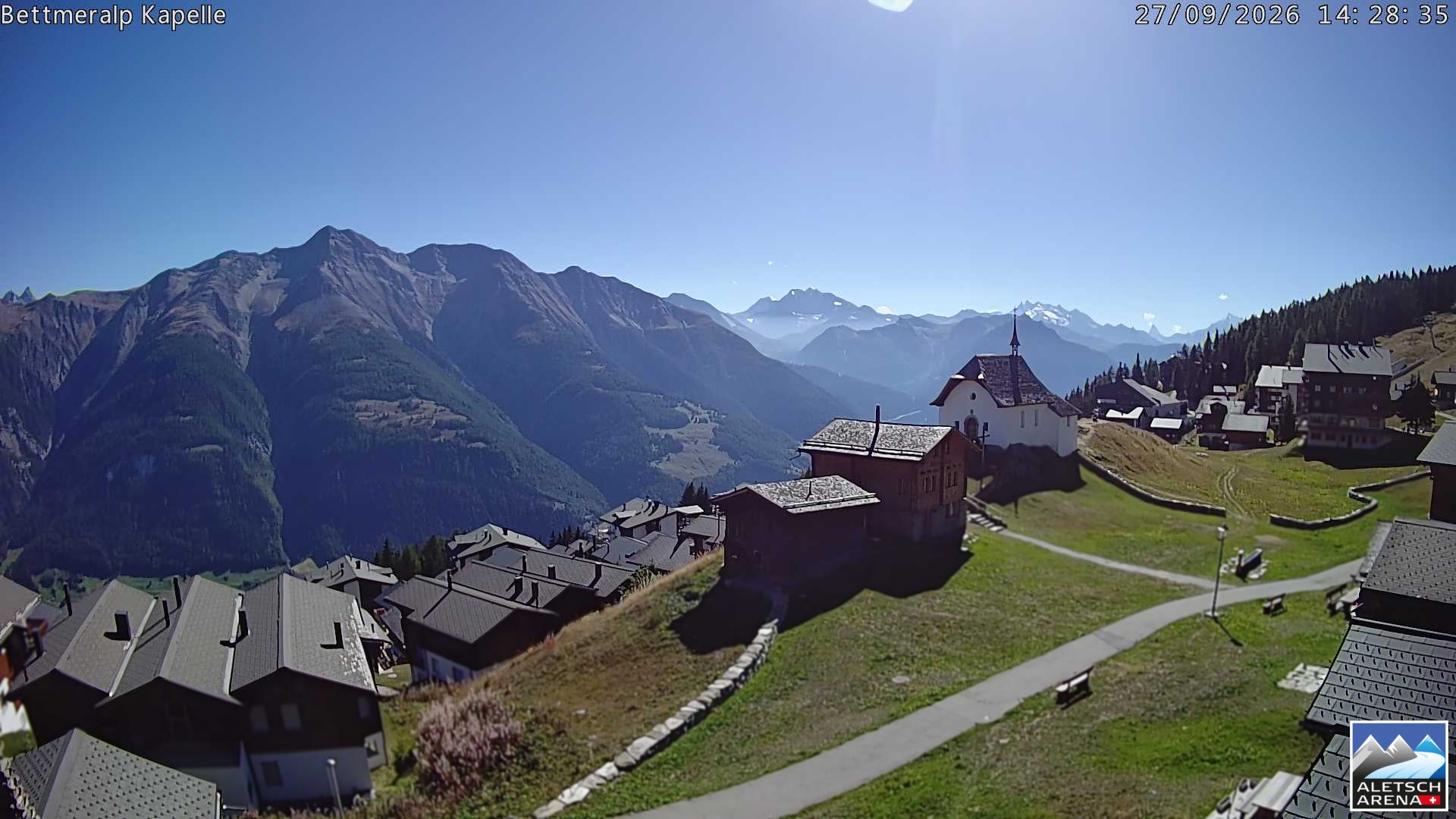 Archiv Foto Webcam Kapelle Bettmeralp