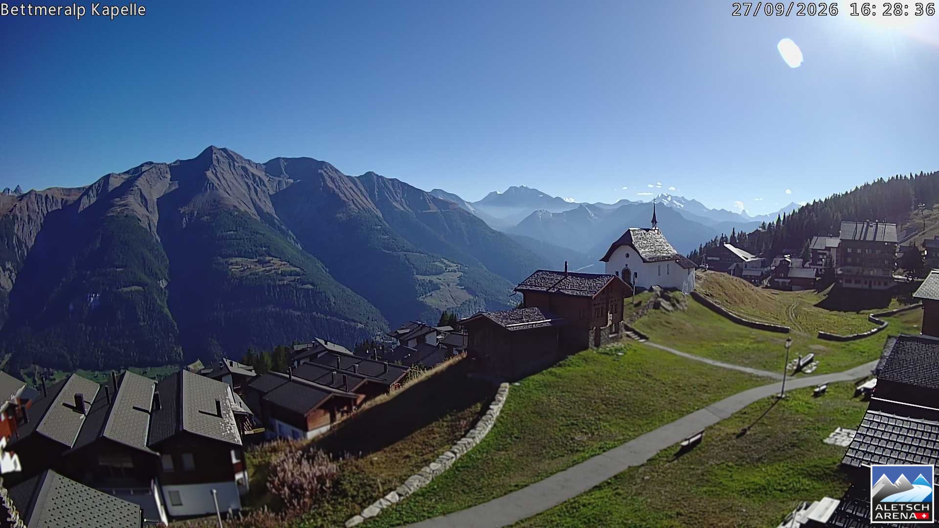 Archiv Foto Webcam Kapelle Bettmeralp