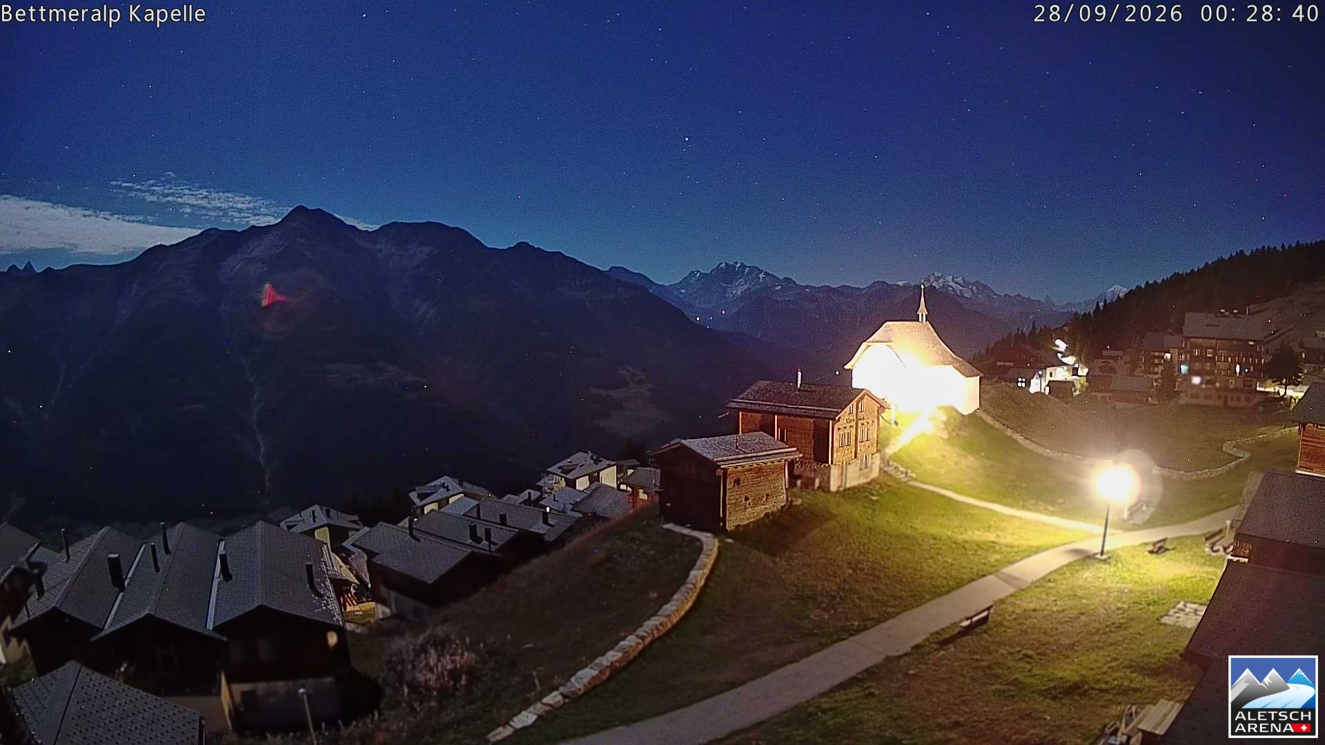 Archiv Foto Webcam Kapelle Bettmeralp